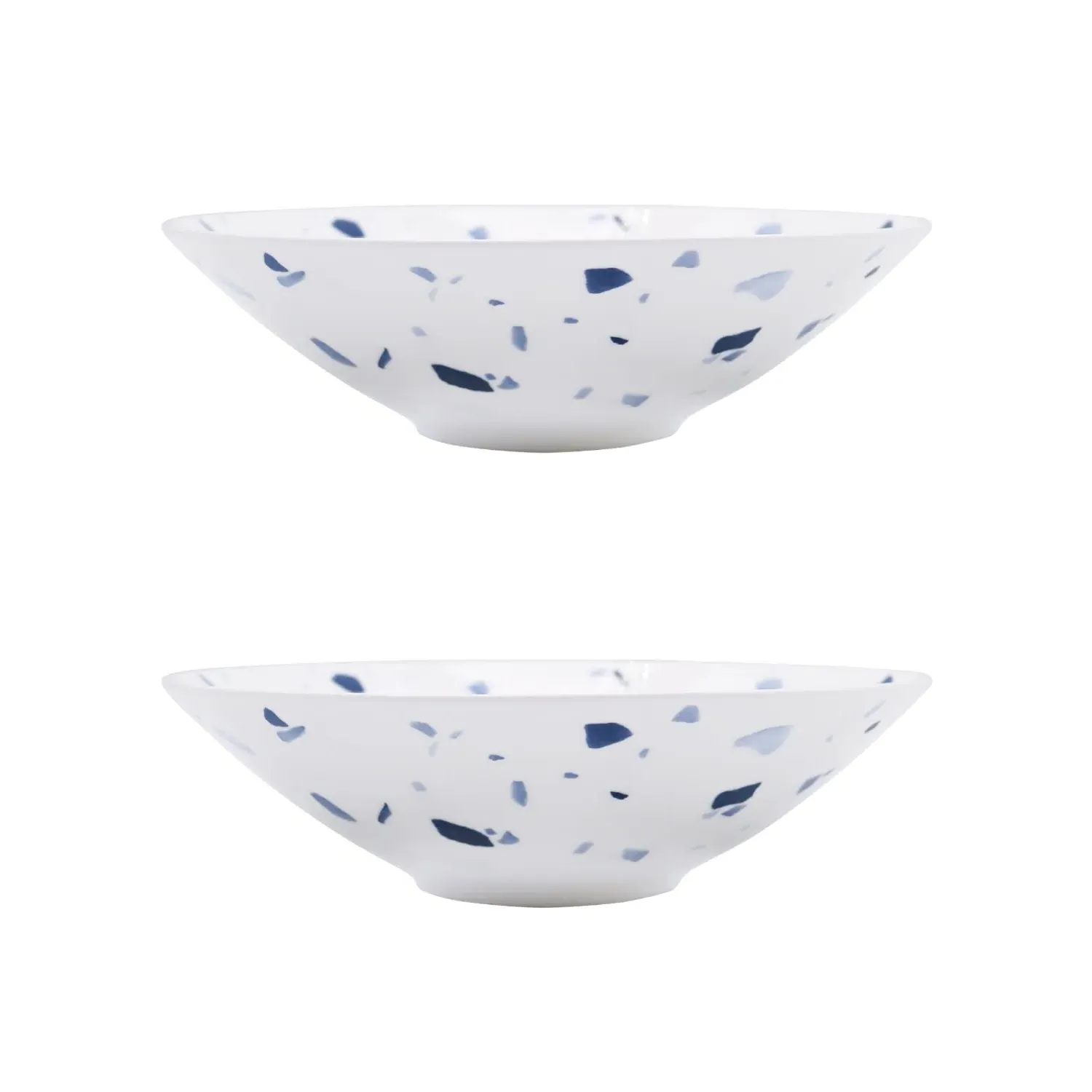 Terrazzo Azzurro Set of 2 Soup & Pasta Bowls - Blue/White image