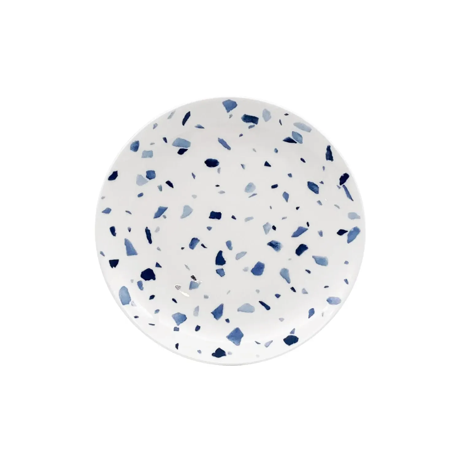 Terrazzo Azzurro Small Plates Set of 2 - White, Bone China