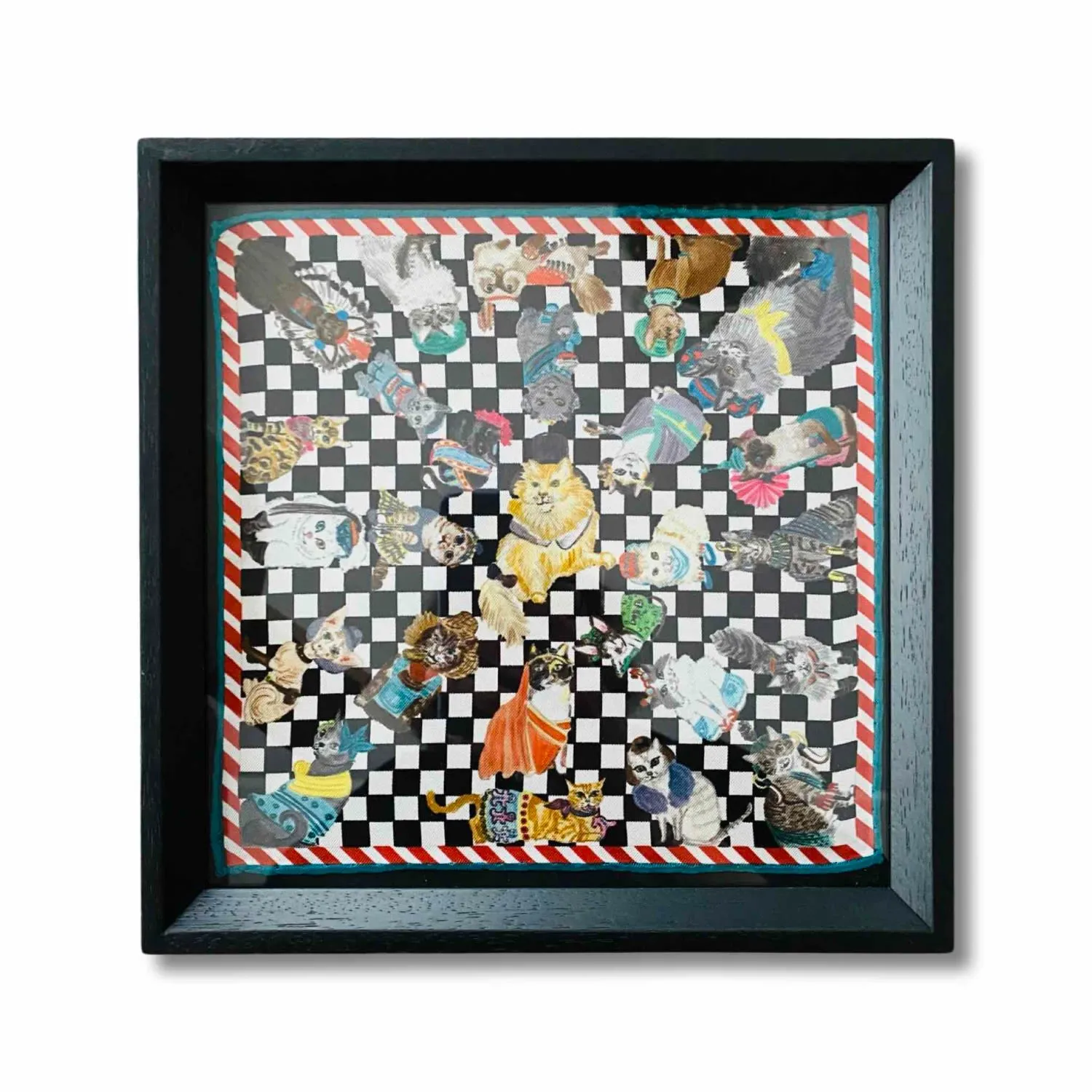 For The Love Of Cats Framed Silk Scarf - Multicolor image