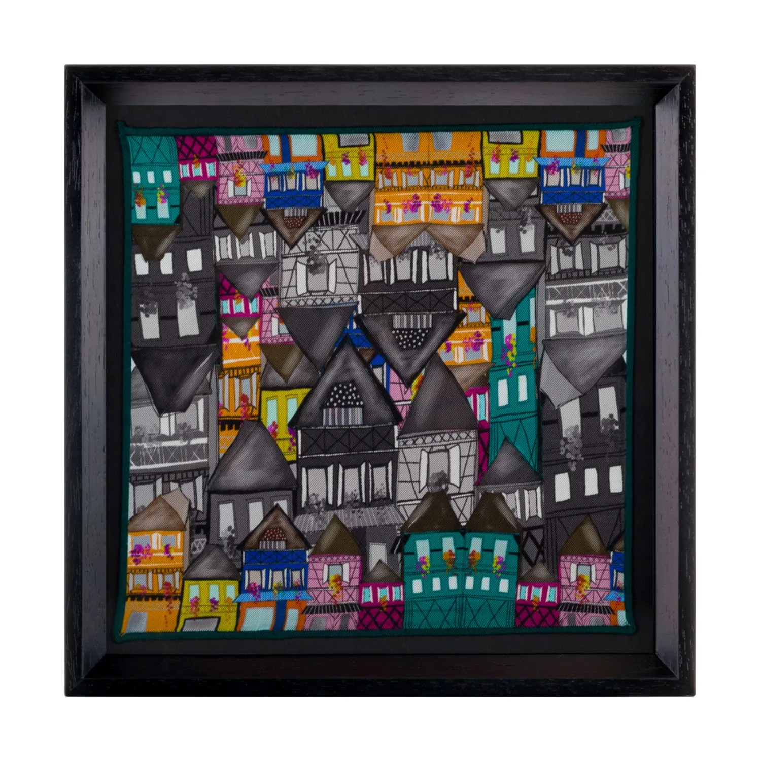 France Alsace Houses Framed Silk Art - One Size