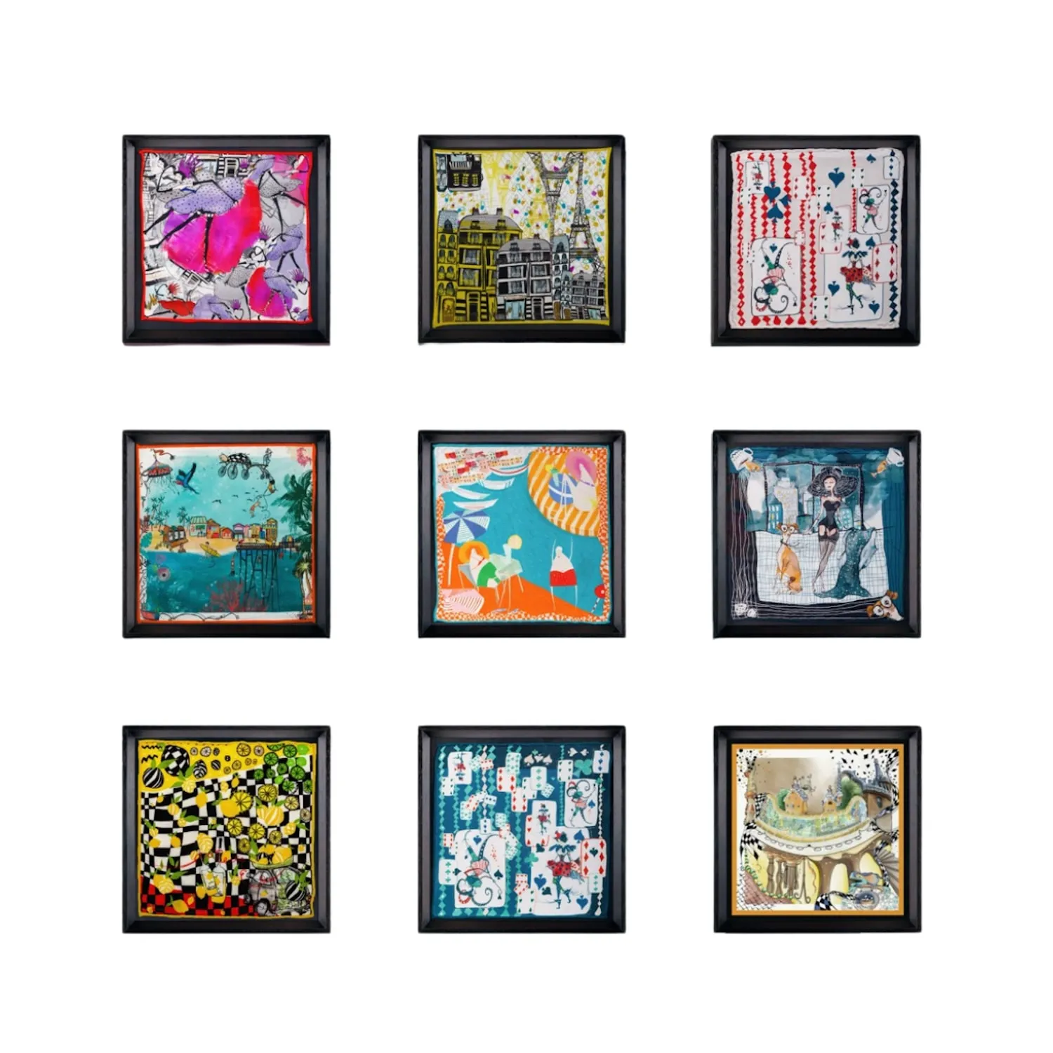 Luna Landscapes 9-Piece Wall Art Set - Silk, Ayous Wood image