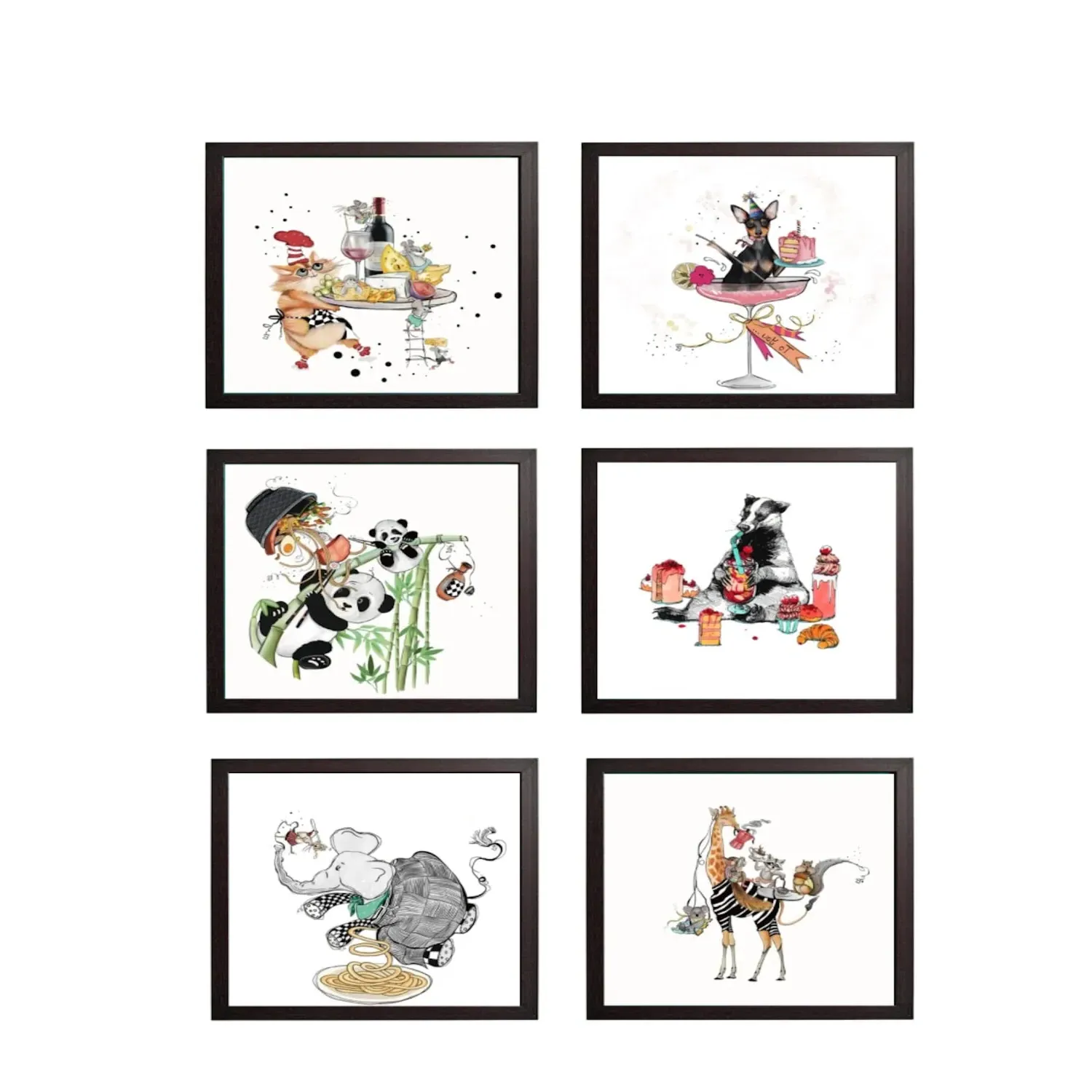 Mamma Mia 6-Piece Wall Art Set with Wood-Look Frame