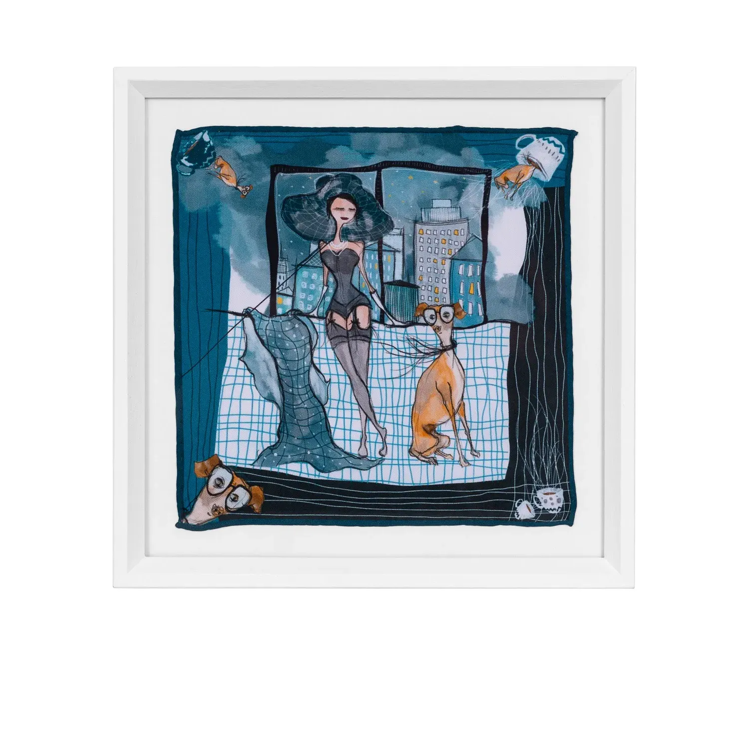 Sophia Loren And Italian Greyhound Framed Art - Wooden Frame image