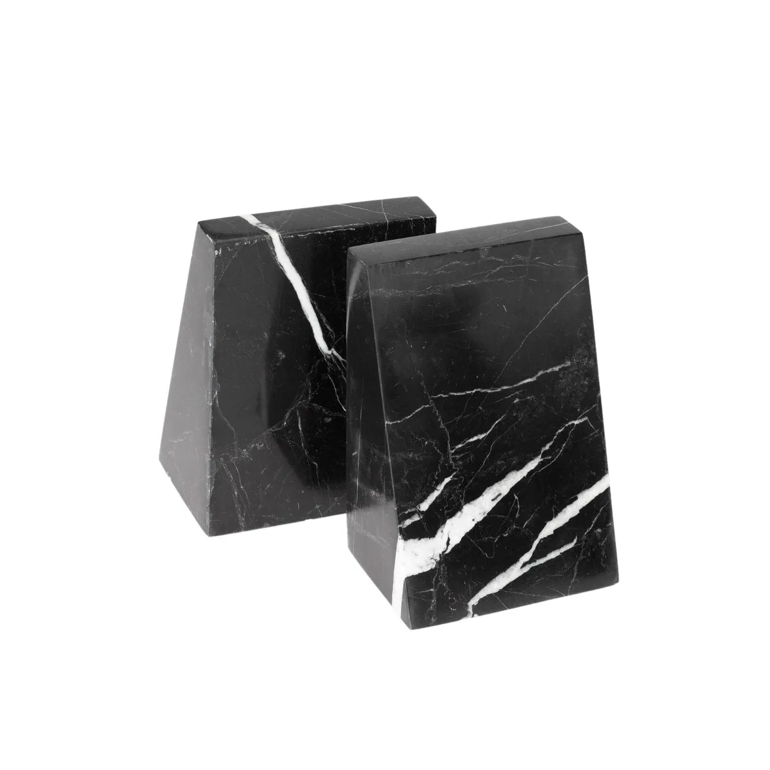 Eli Marble Bookends - Black