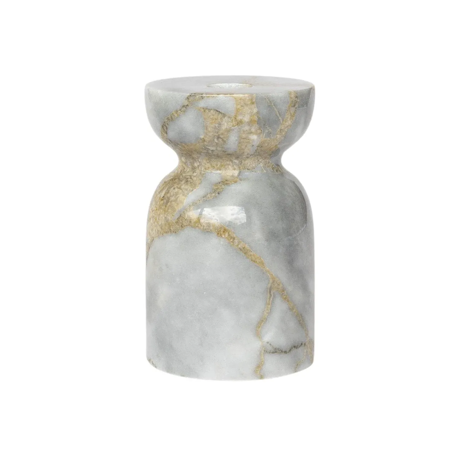 Luca Marble Candle Holder - Grey