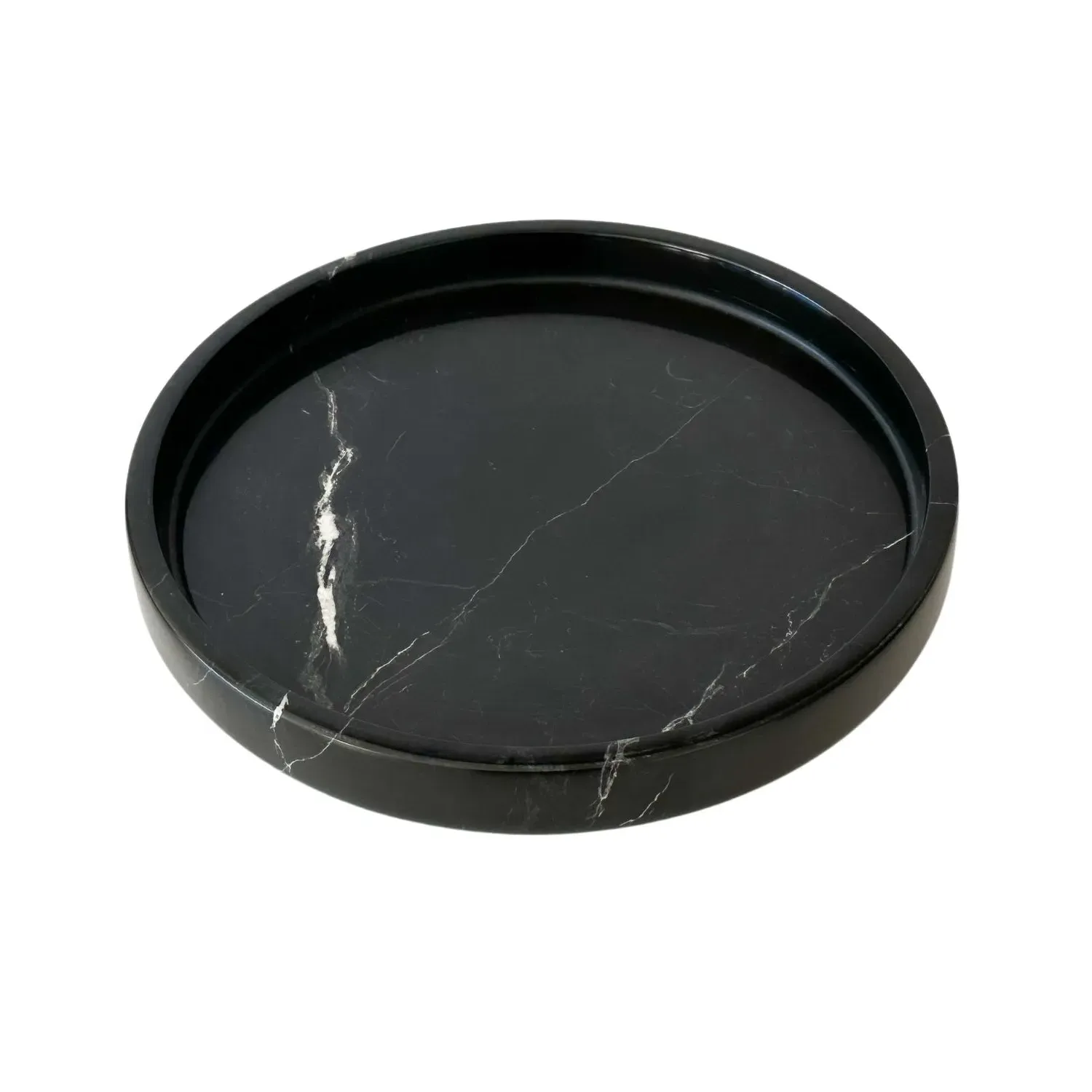 Raya Round Marble Tray - Black