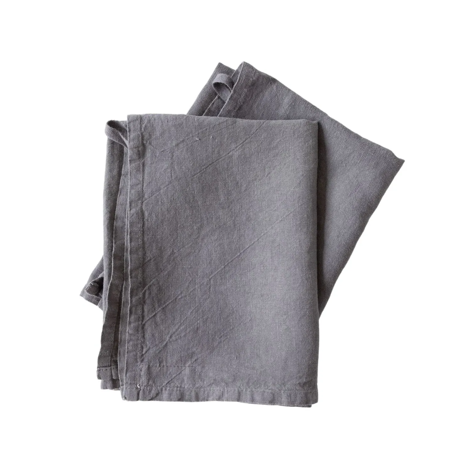 Shadow Linen Tea Towel Set of Four - Black/Grey