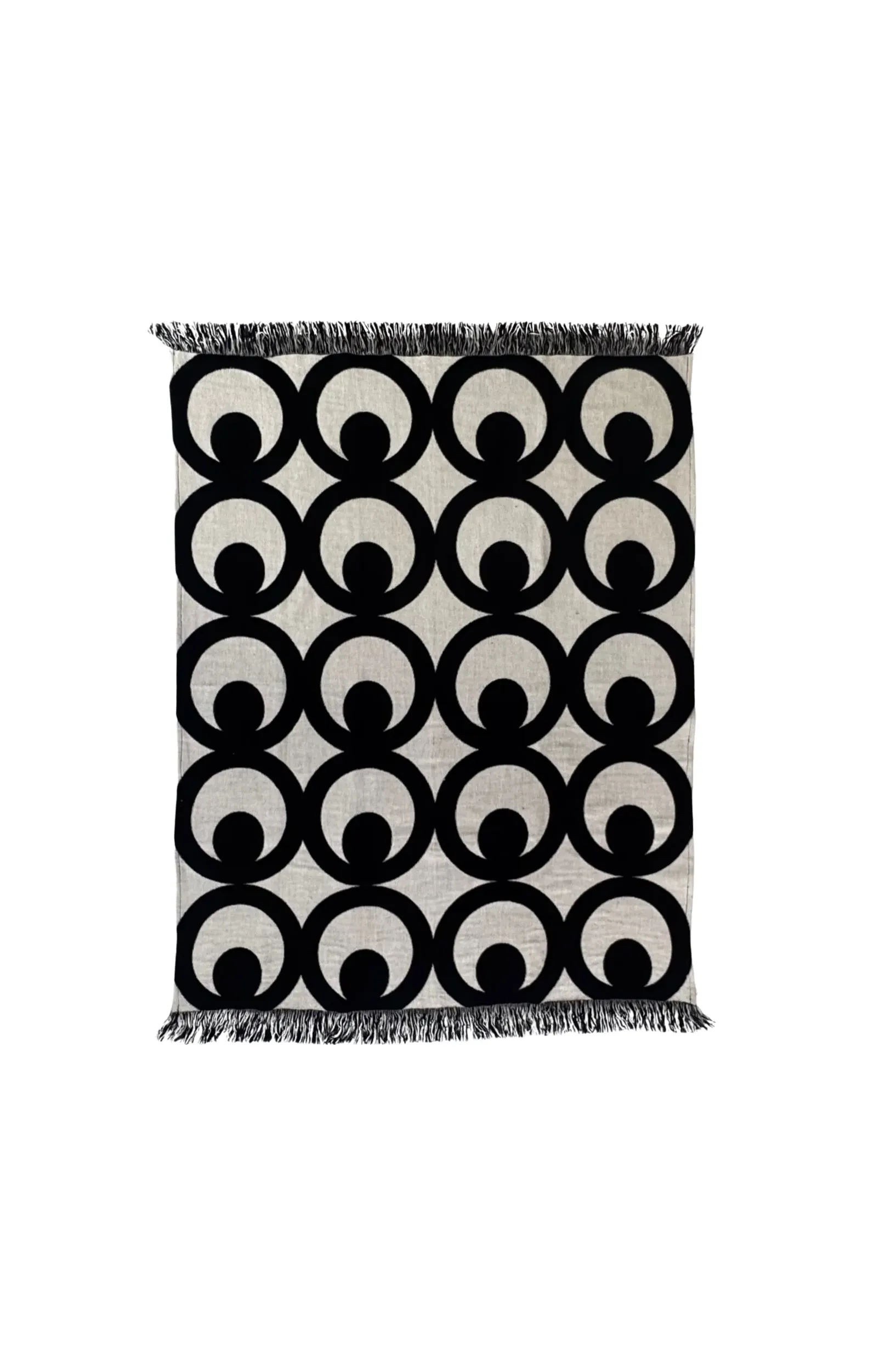 Mate Masie Large Knit Blanket - Black/White, Cotton image