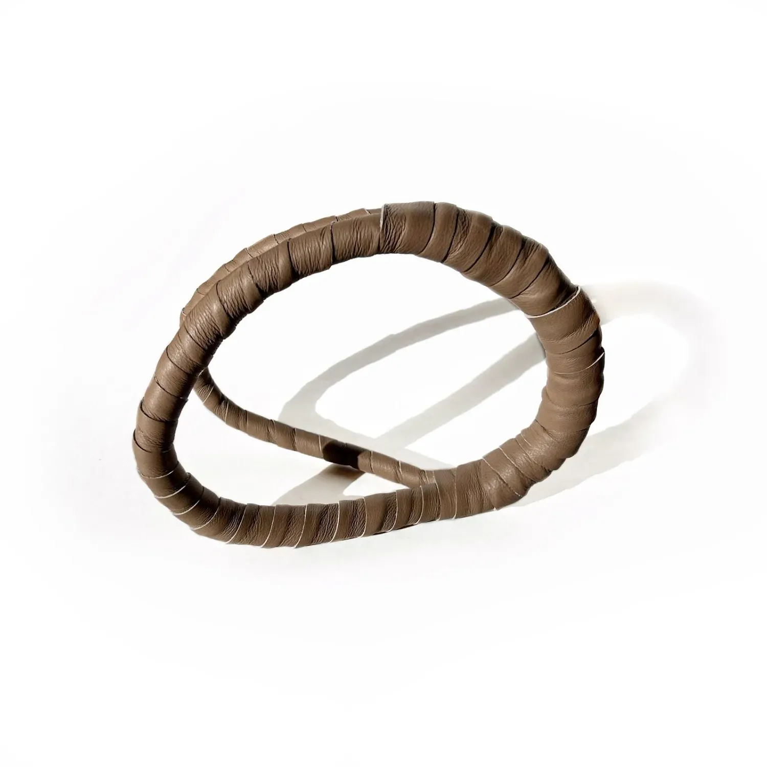 Circular Leather Home Decor Accent - Black image