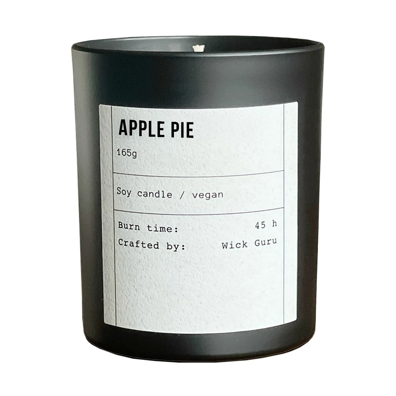 Apple Pie Scented Candle - Black, Soy Wax
