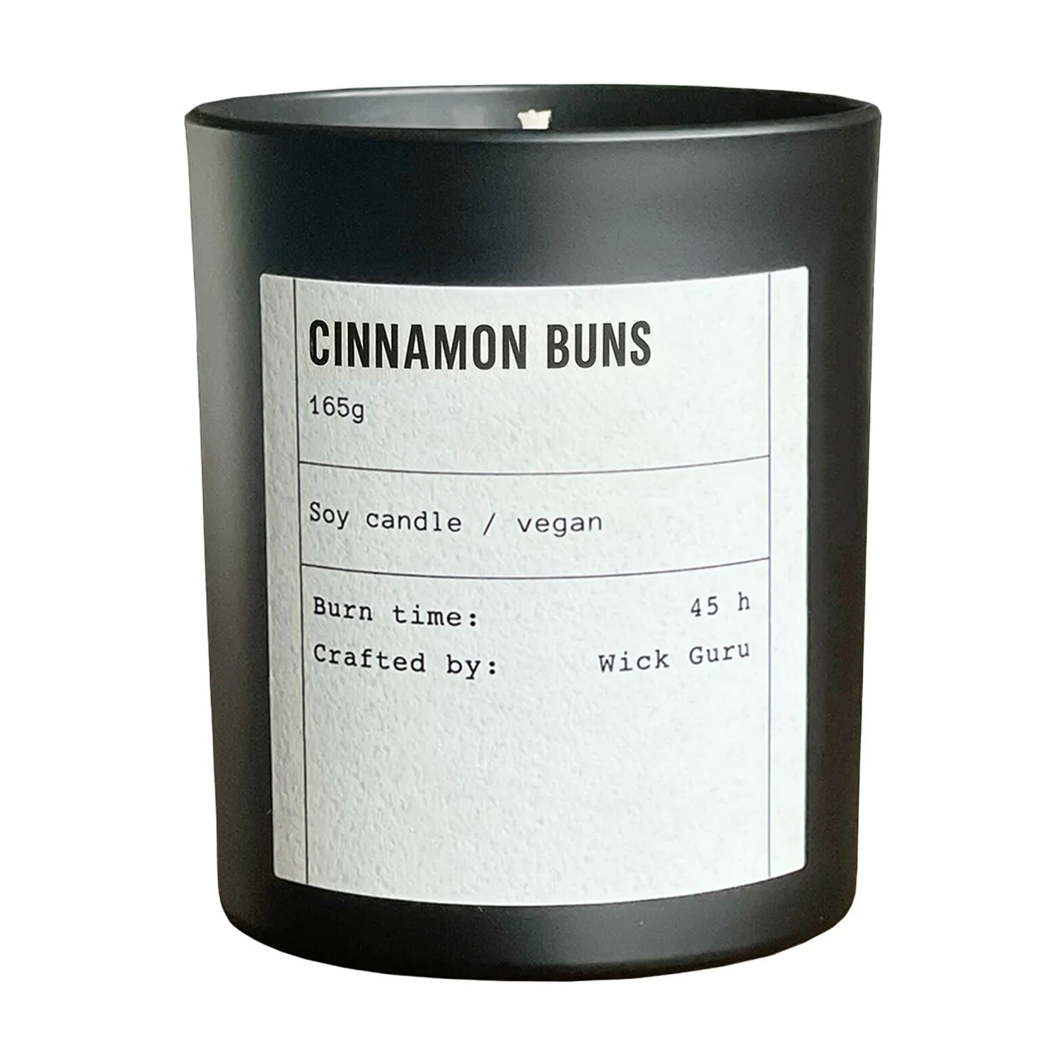 Cinnamon Buns Scented Candle - Black, Soy Wax