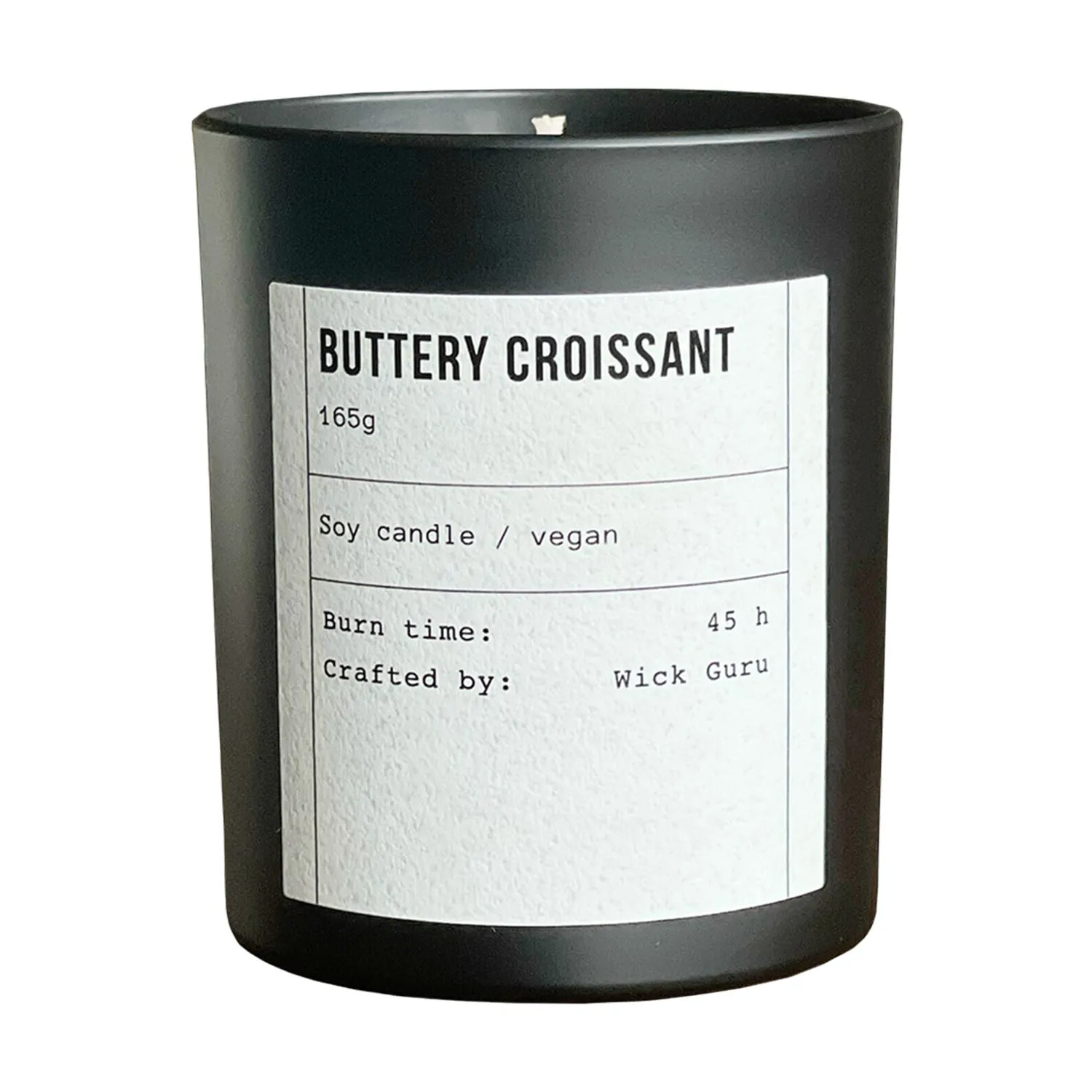 Croissant Scented Soy Candle - Black, Soy Wax