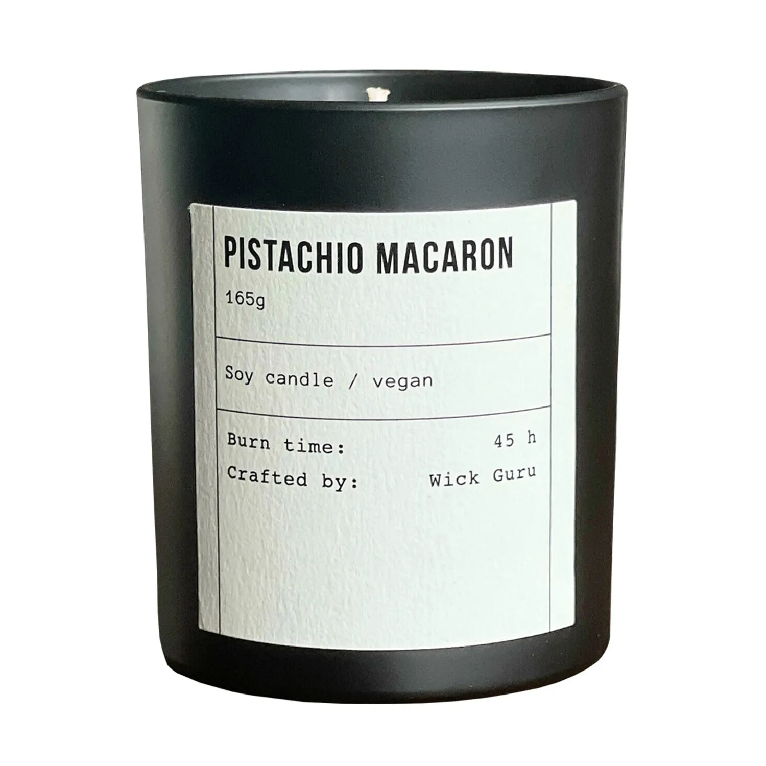 Pistachio Macaron Scented Candle - Black, Soy Wax
