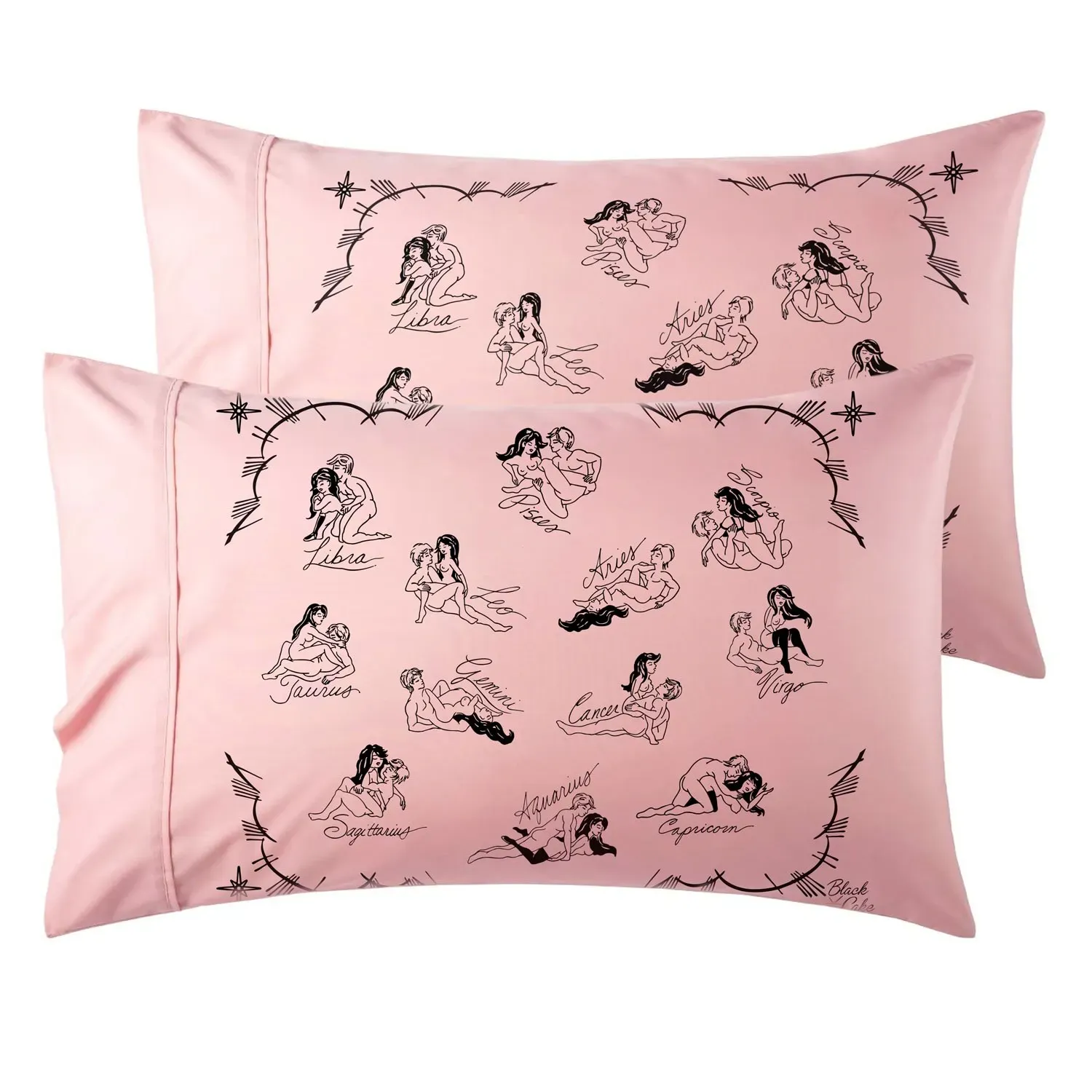 pink-purple-organic-pink-cosmic-love-zodiac-astrology-bedding-pillow-cases-set-us-queen-black-cake image