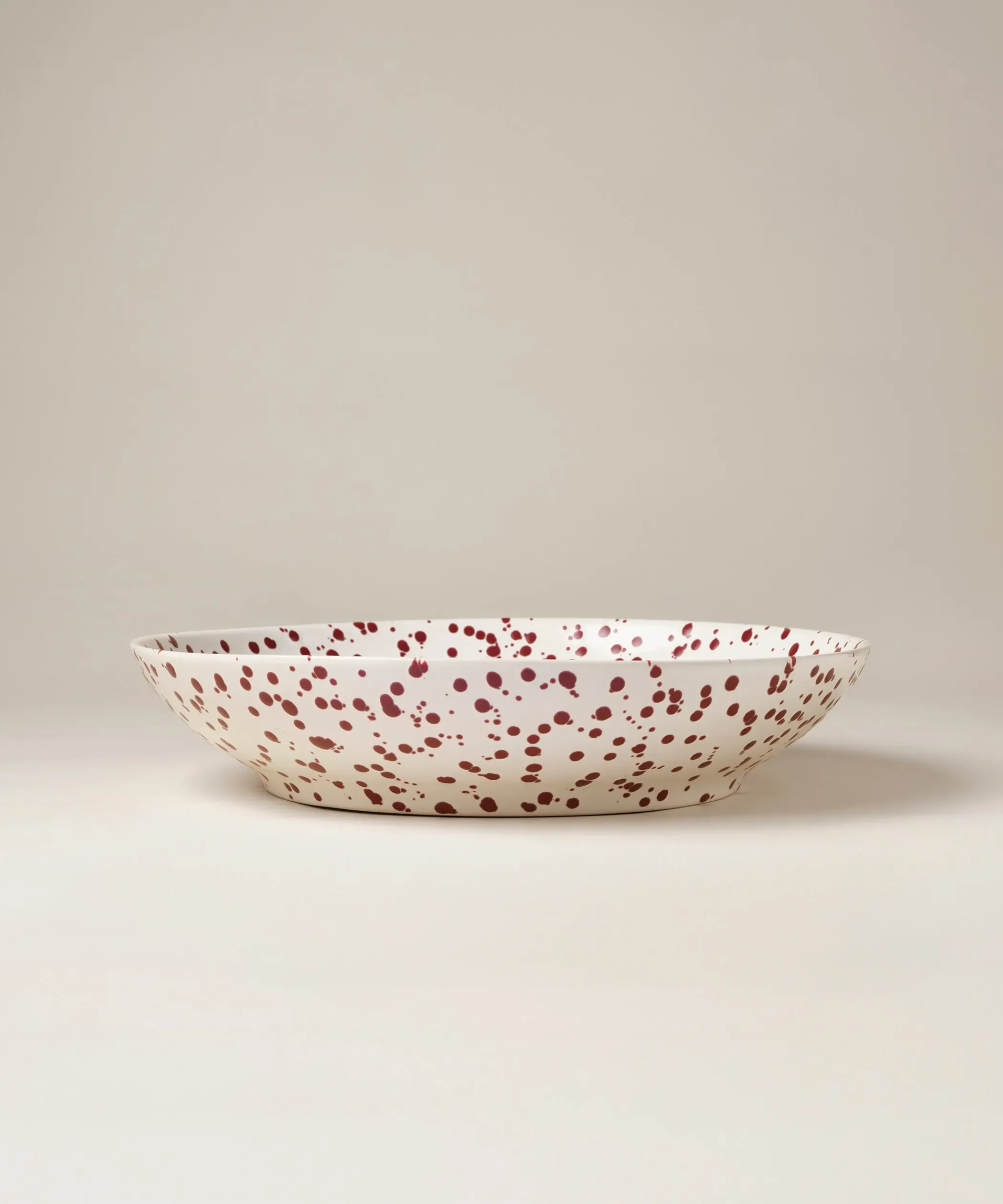 Splatter Low-Edged Serving Bowl - Plum