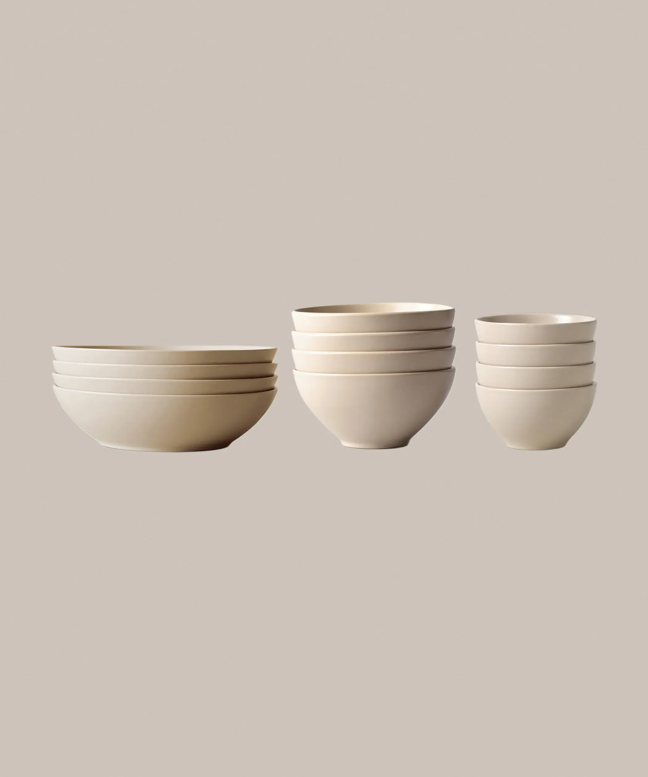 Bowl Over 12-Piece Bowl Set - Dune