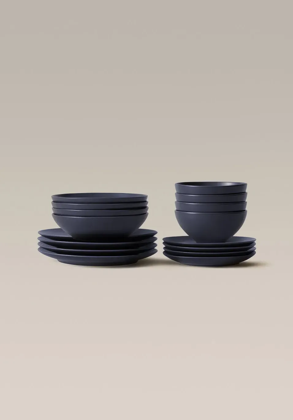 Core 16-Piece Dinnerware Set - Midnight, Ceramic