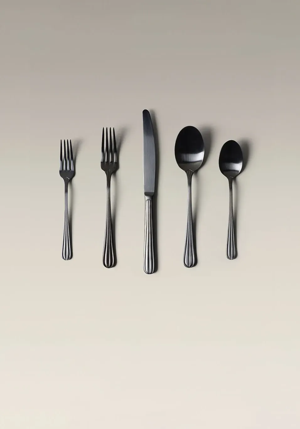 Crescent 4-Person Flatware Set - Matte Black