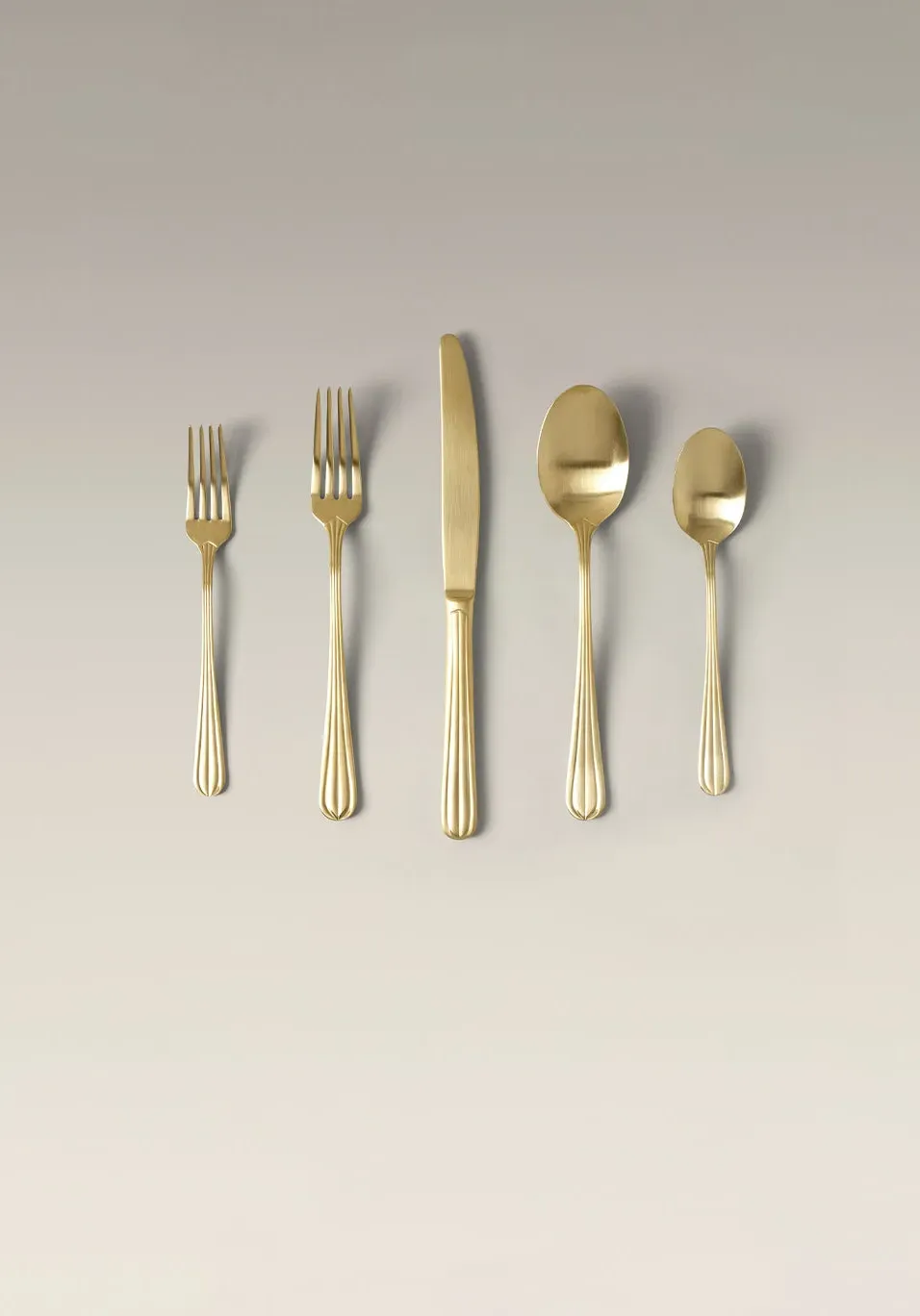Crescent 4-Person Flatware Set - Matte Gold
