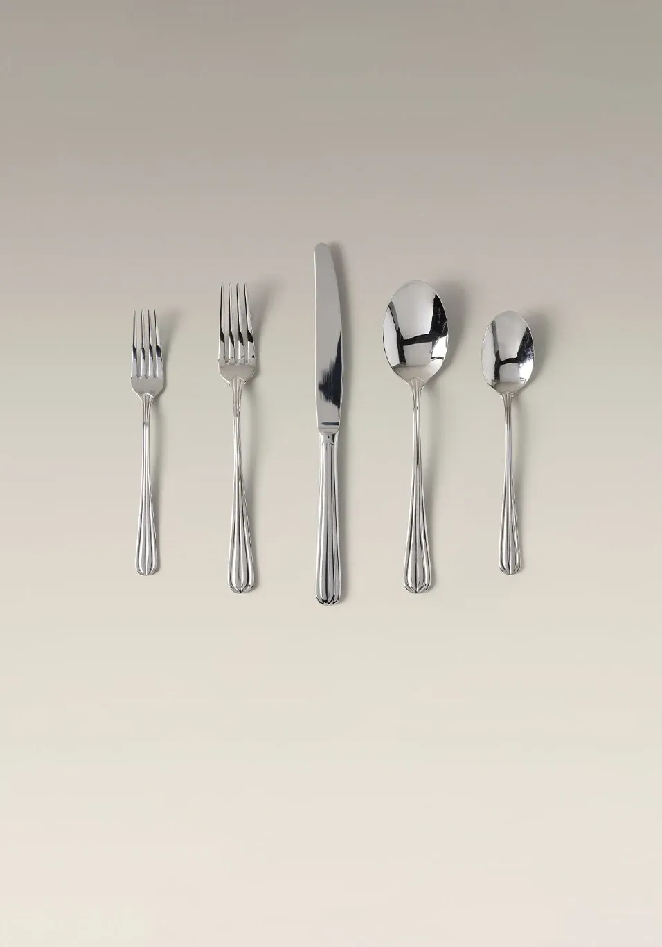 Crescent 4-Person Flatware Set - Polished Steel