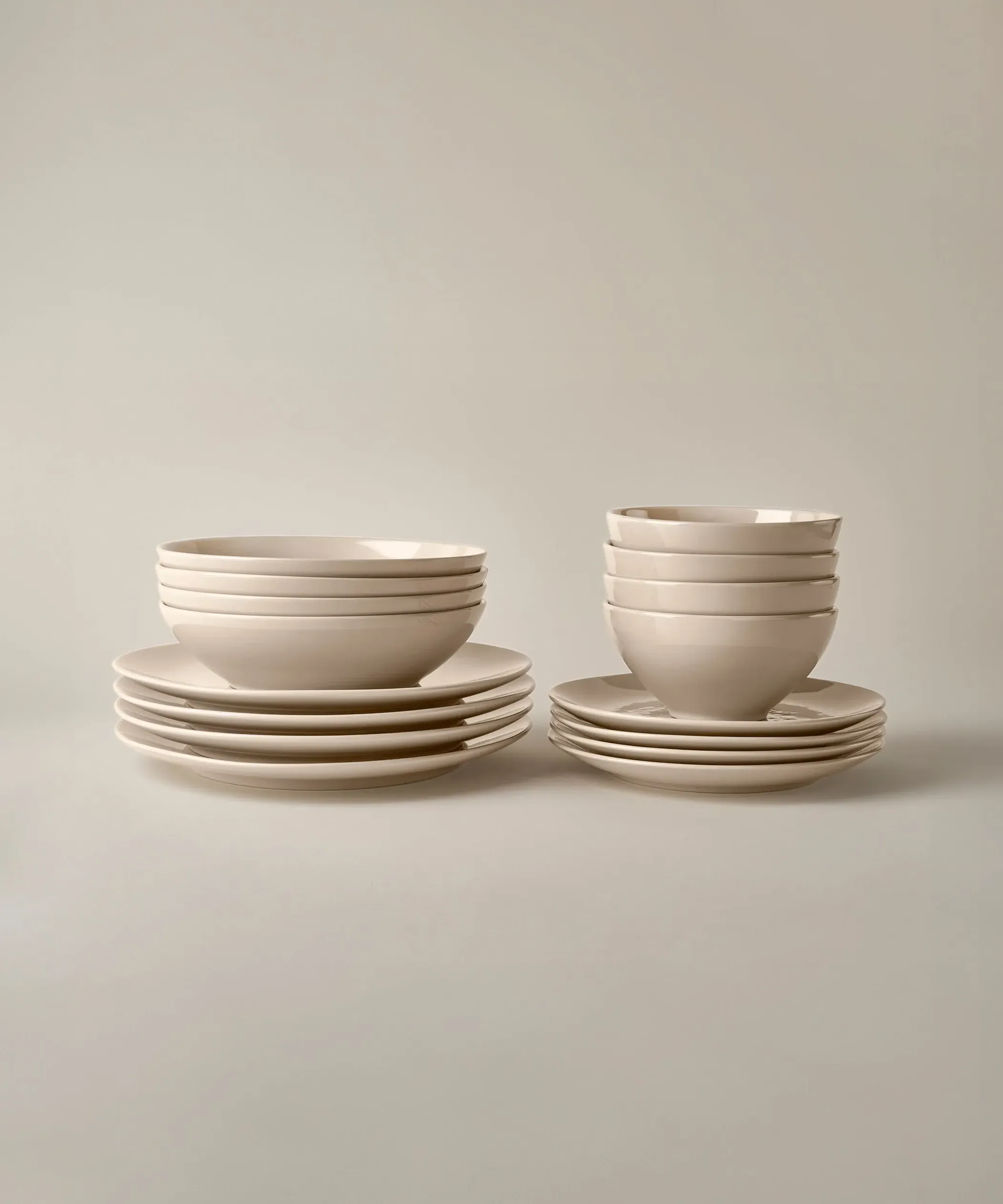 Glossy 16-Piece Dinnerware Set - Dune, Ceramic