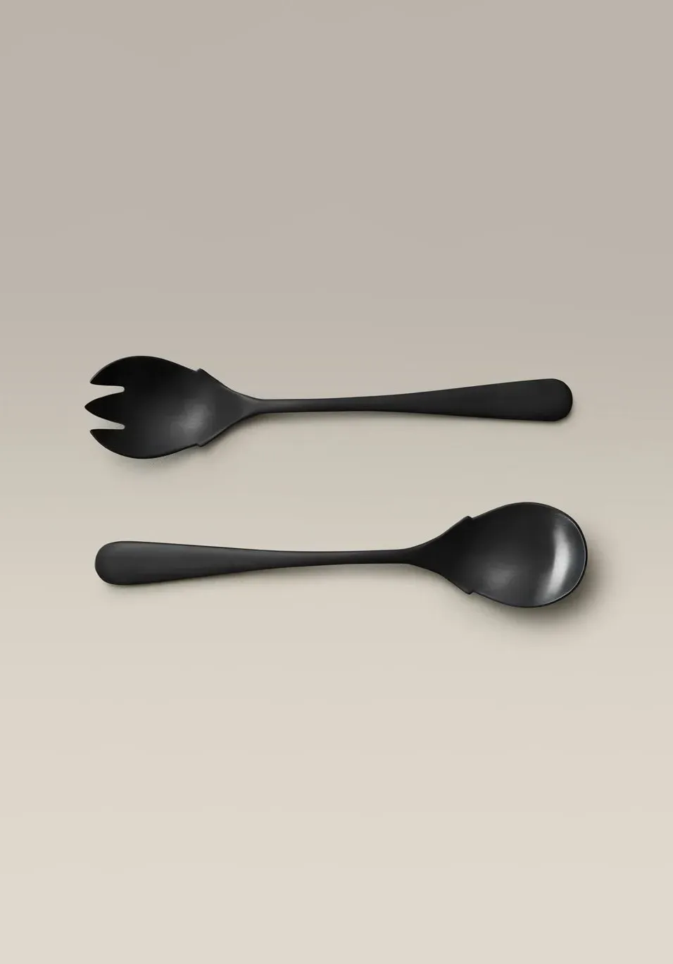 Serving Fork & Spoon Set - Matte Black image