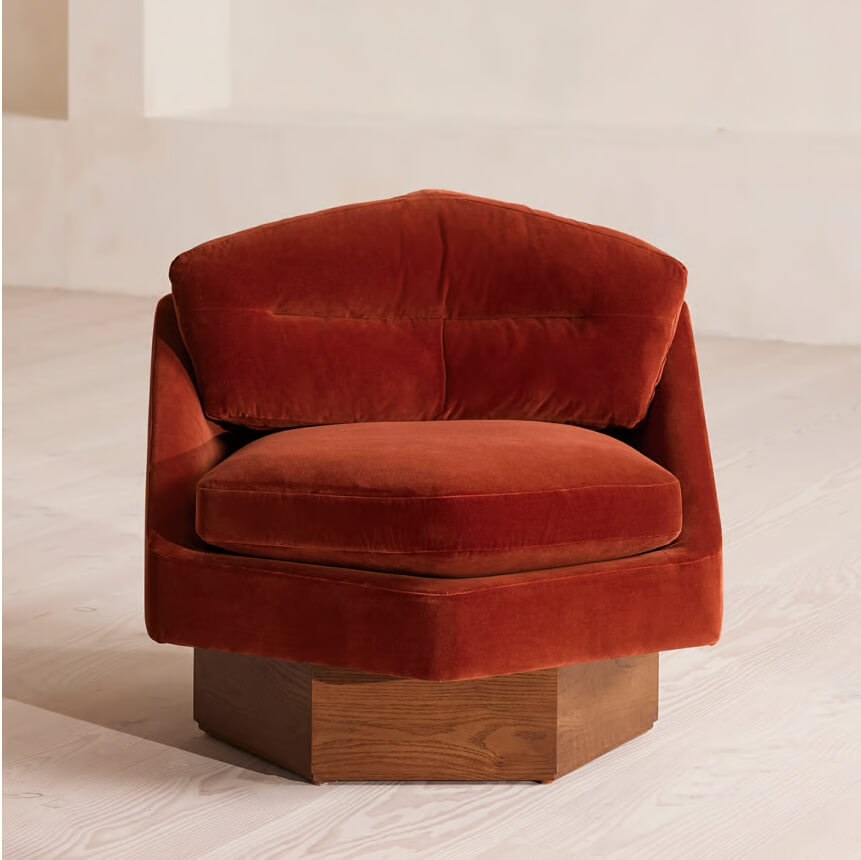 Mila Armchair Rust Velvet