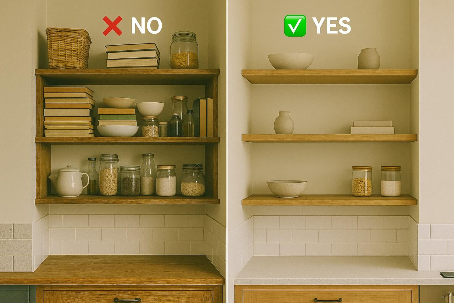 Cluttered Open Shelving