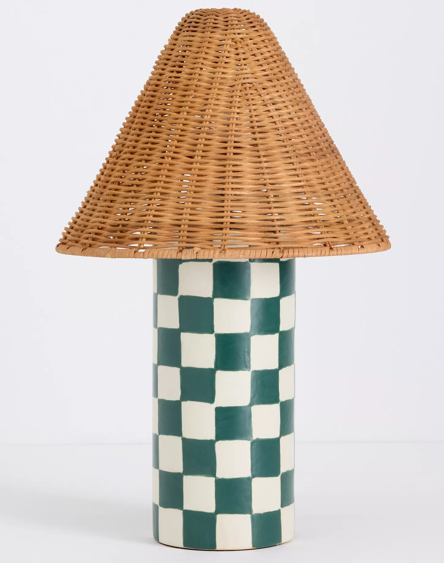 Checked Rattan Lamp
