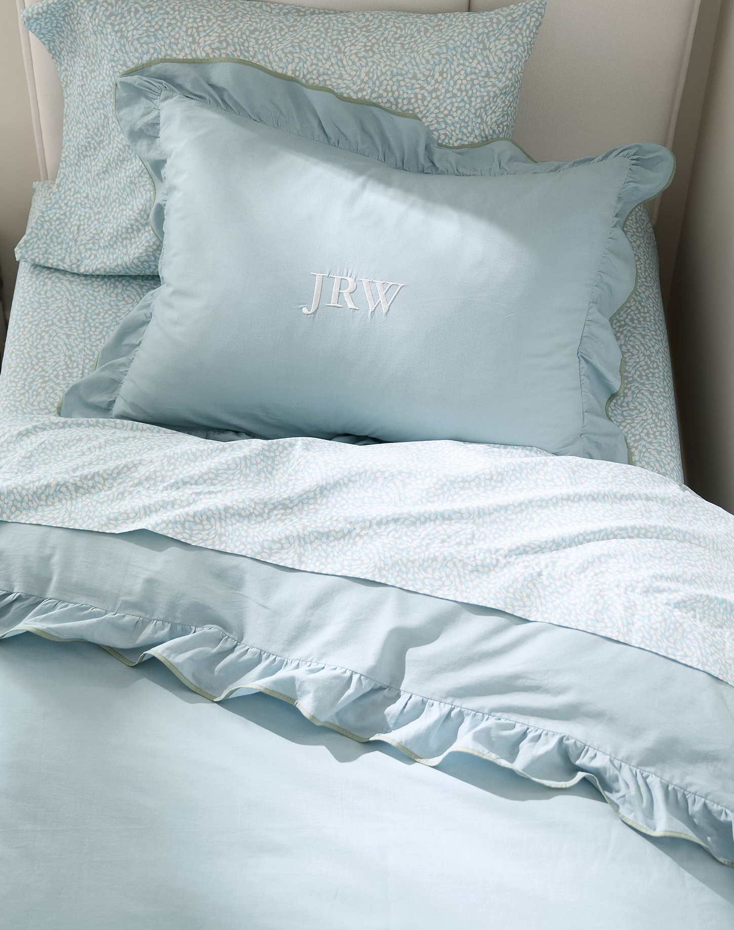dormify - Cotton Ruffle Duvet - Sky