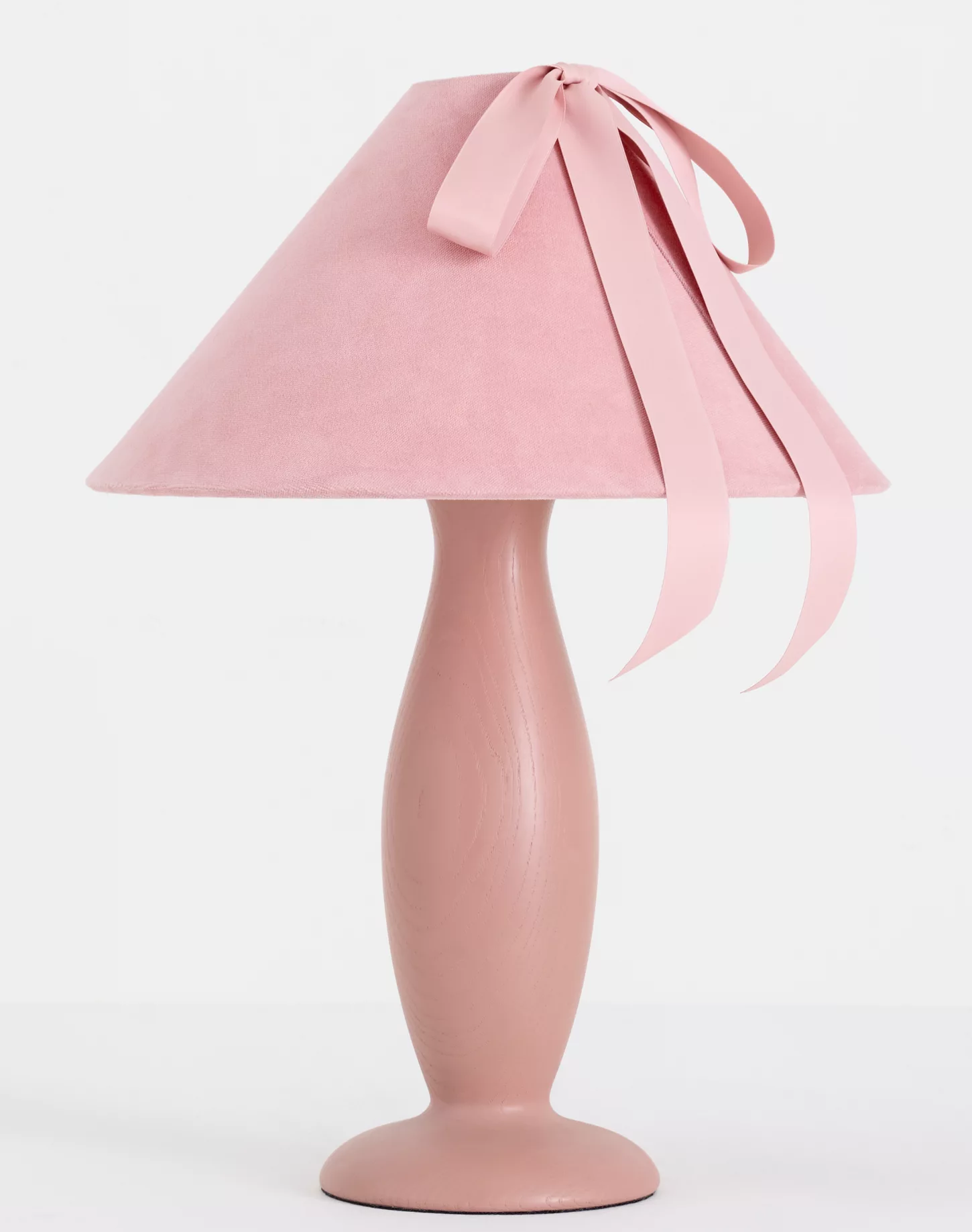 Bosette Bow Velvet and Wood Table Lamp