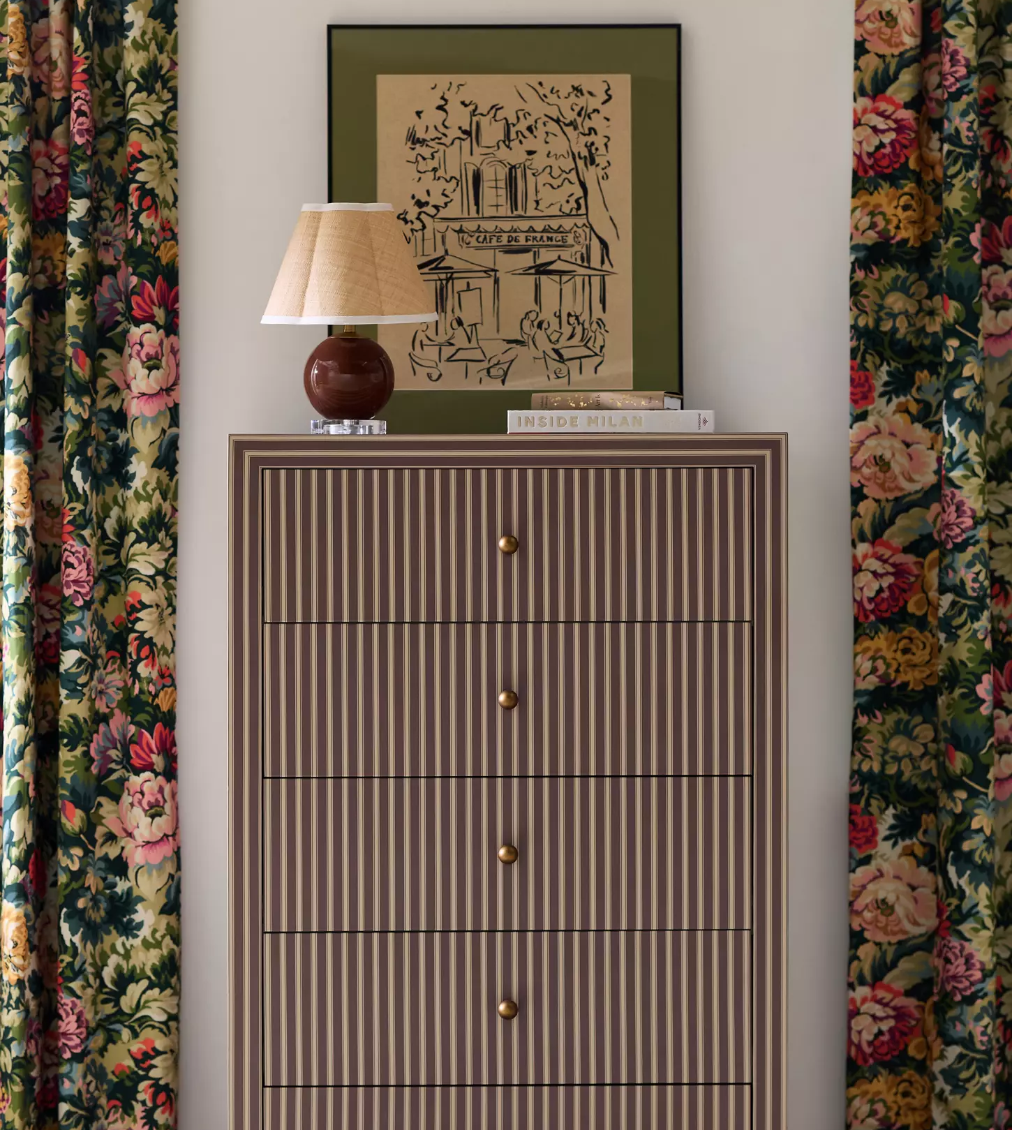 Anthropologie Hale Canvas Tallboy Chest of Drawers