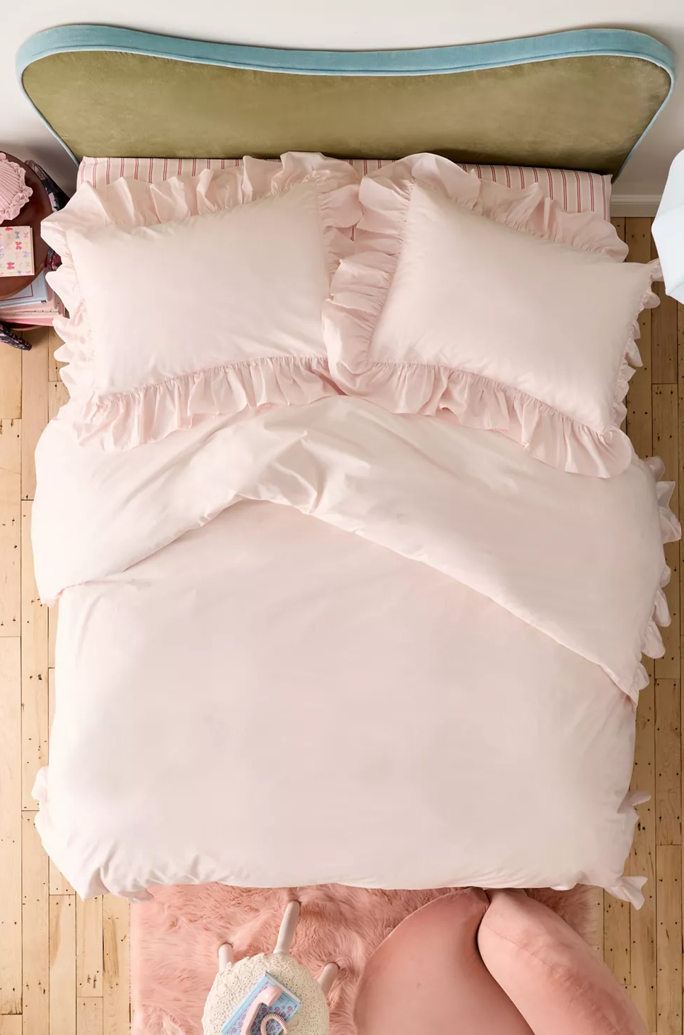 Elaine Ruffle Cotton Percale Duvet Cover