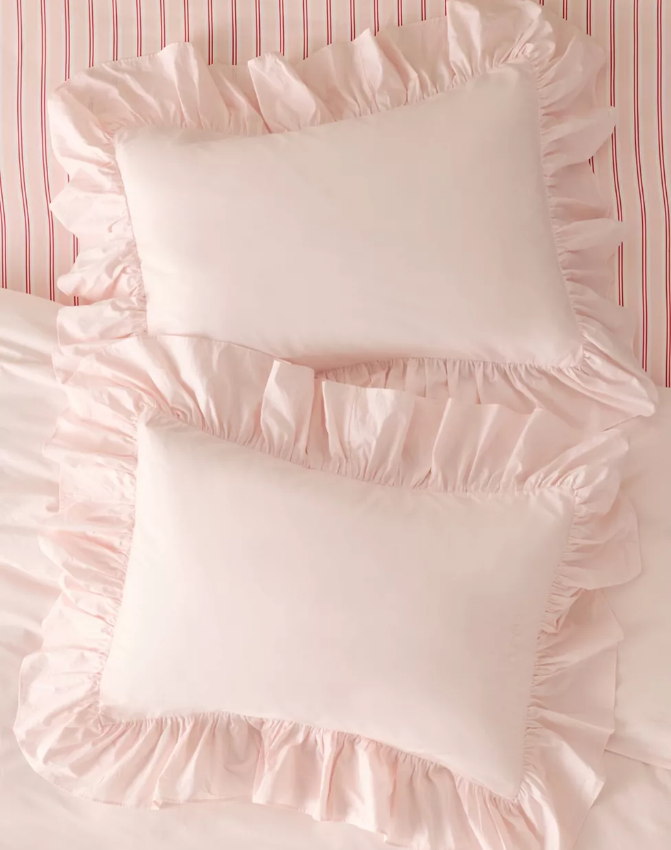 Elaine Ruffle Cotton Percale Sham Set