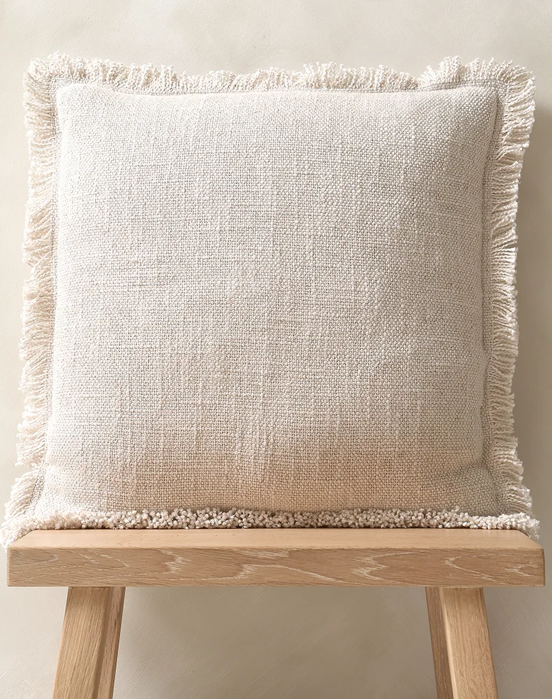 Kemble Fringed Cushion - Oatmeal