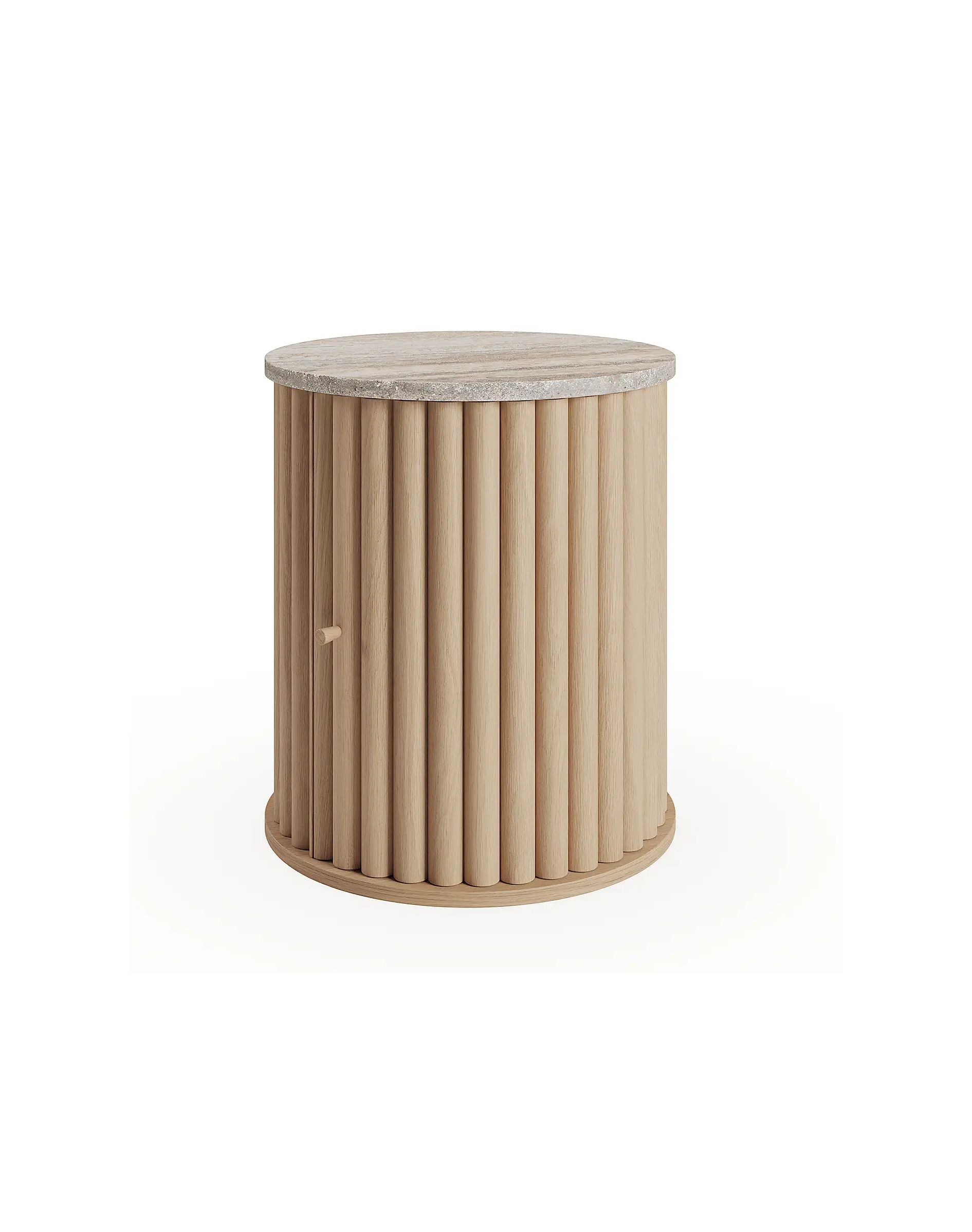 Lucin Travertine Effect Bedside Table