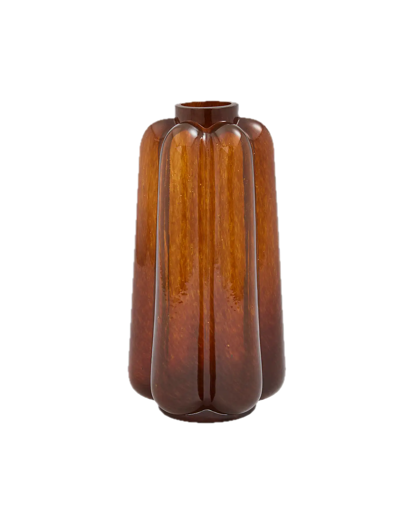 Dunelm Fluted Amber Glass Vase