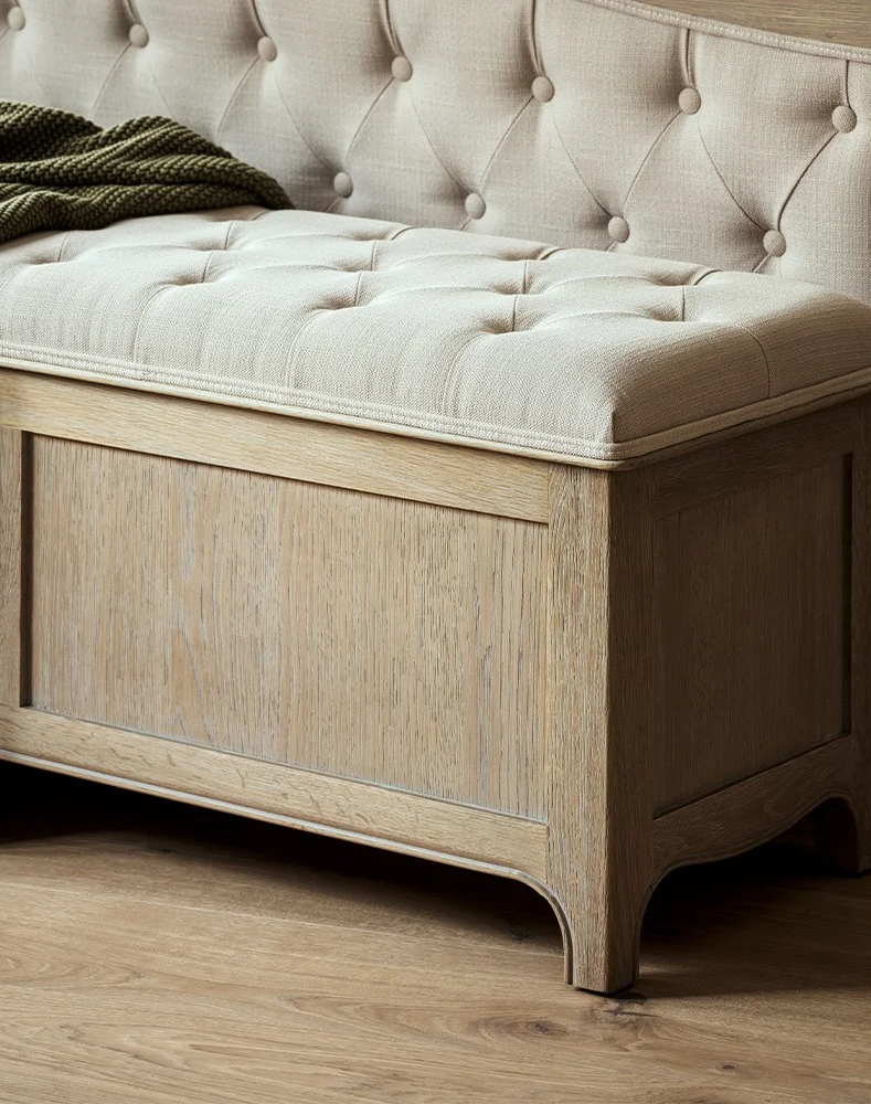Camille Limewash Oak Blanket Box