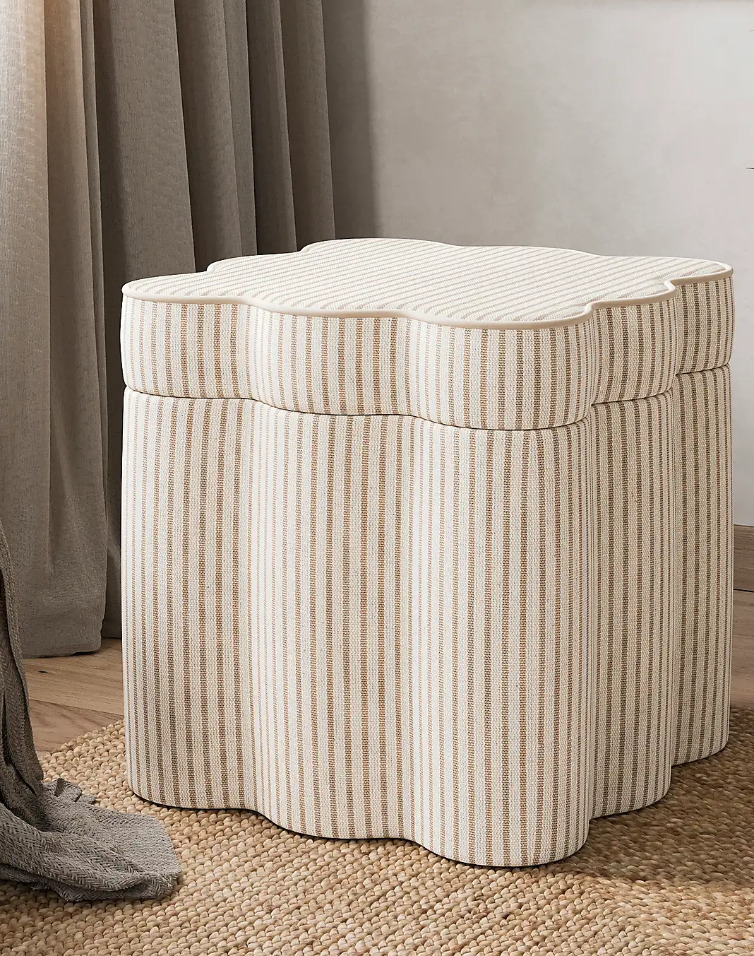 Wavie Tiny Stripe Storage Footstool