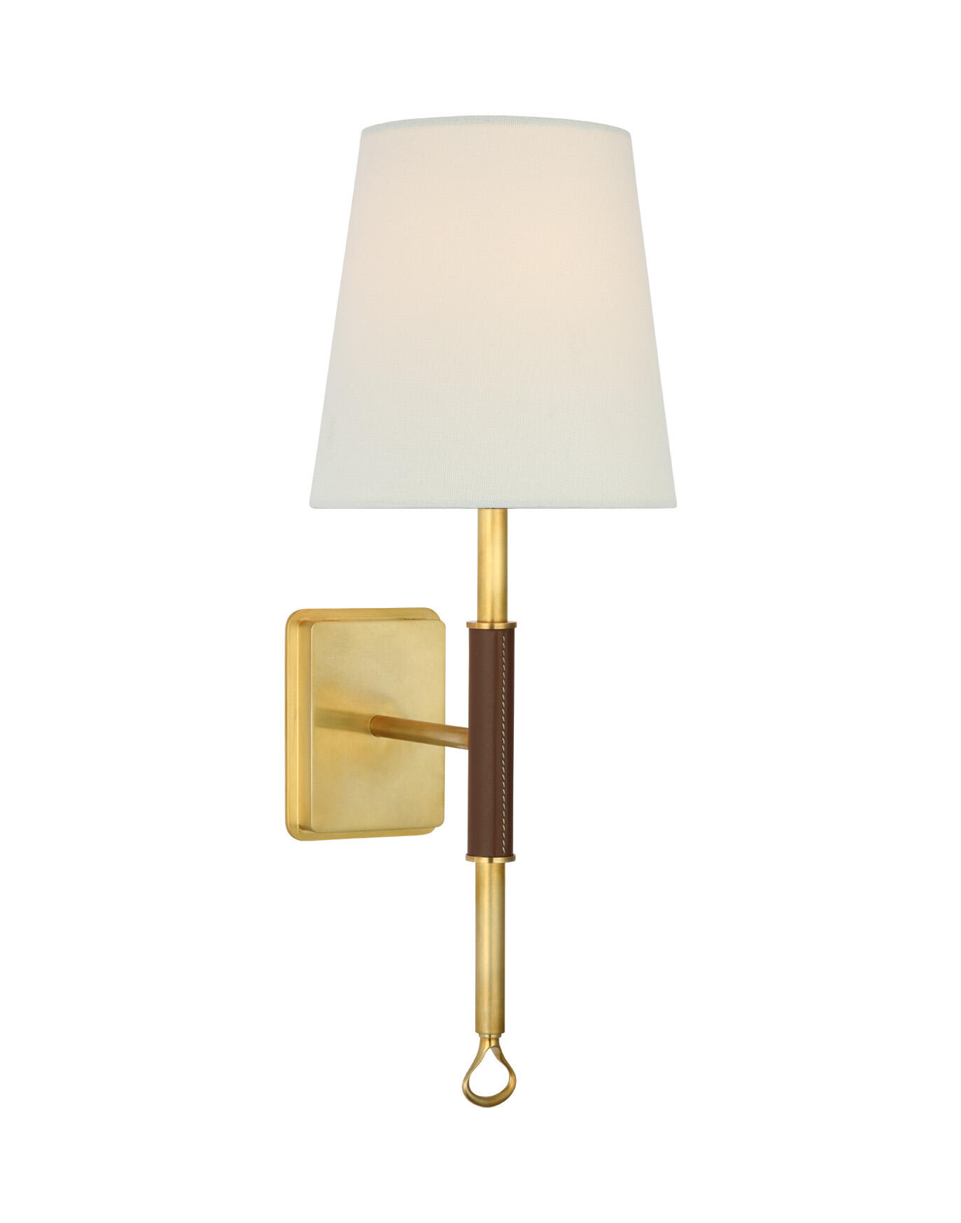 440003 griffin sconce brass and leather