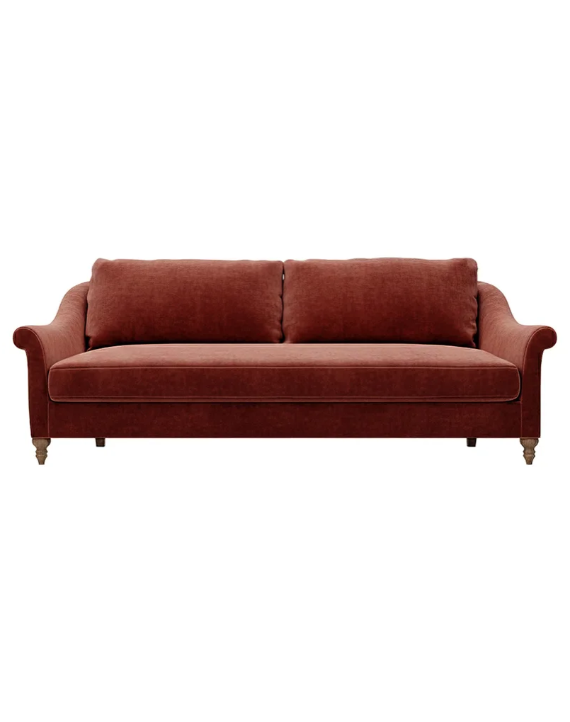 Amelie Smoked Paprika Velvet Sofa