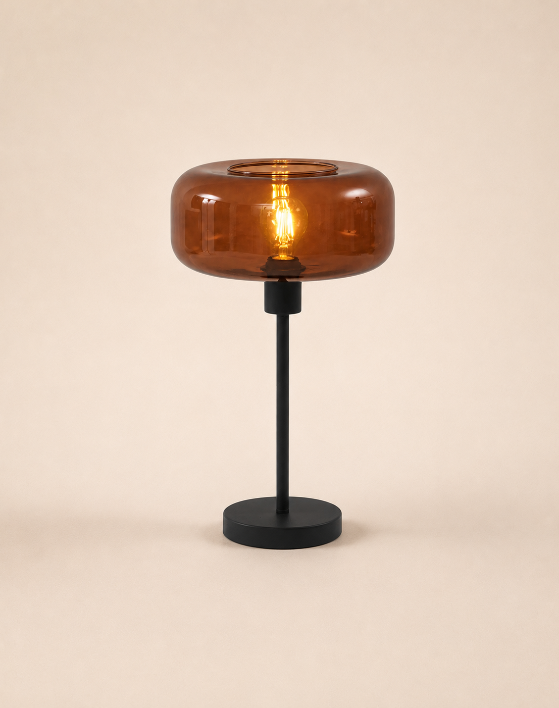 Retro Table Lamp Black with Bronze Glass - Bizle