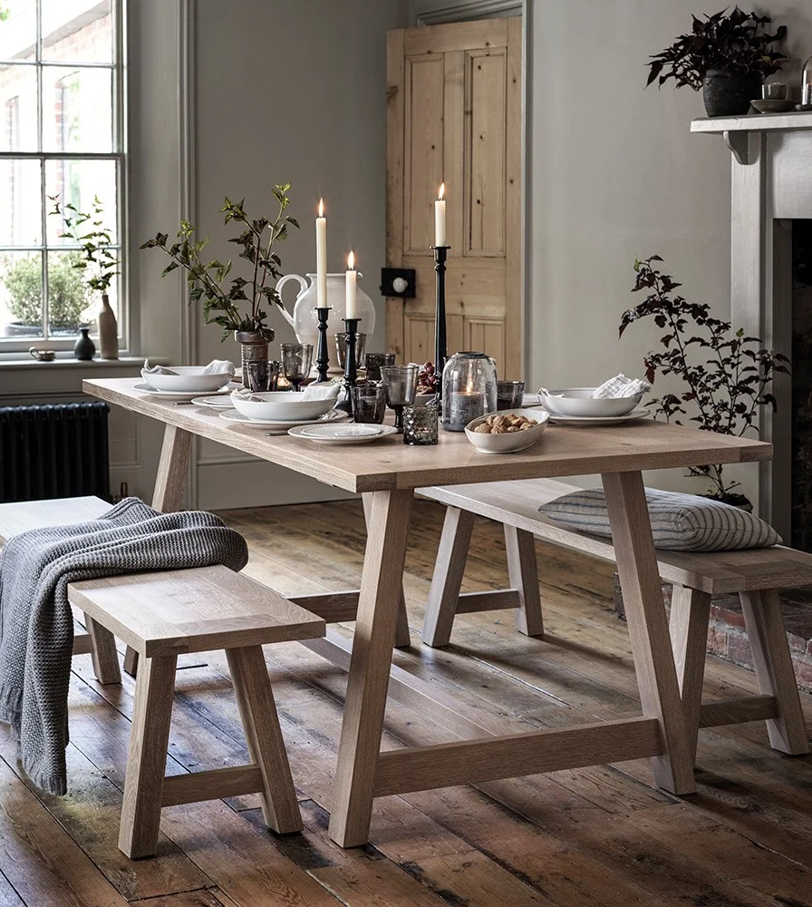 Inglesham Whitewash Oak
3 Seater Trestle Bench