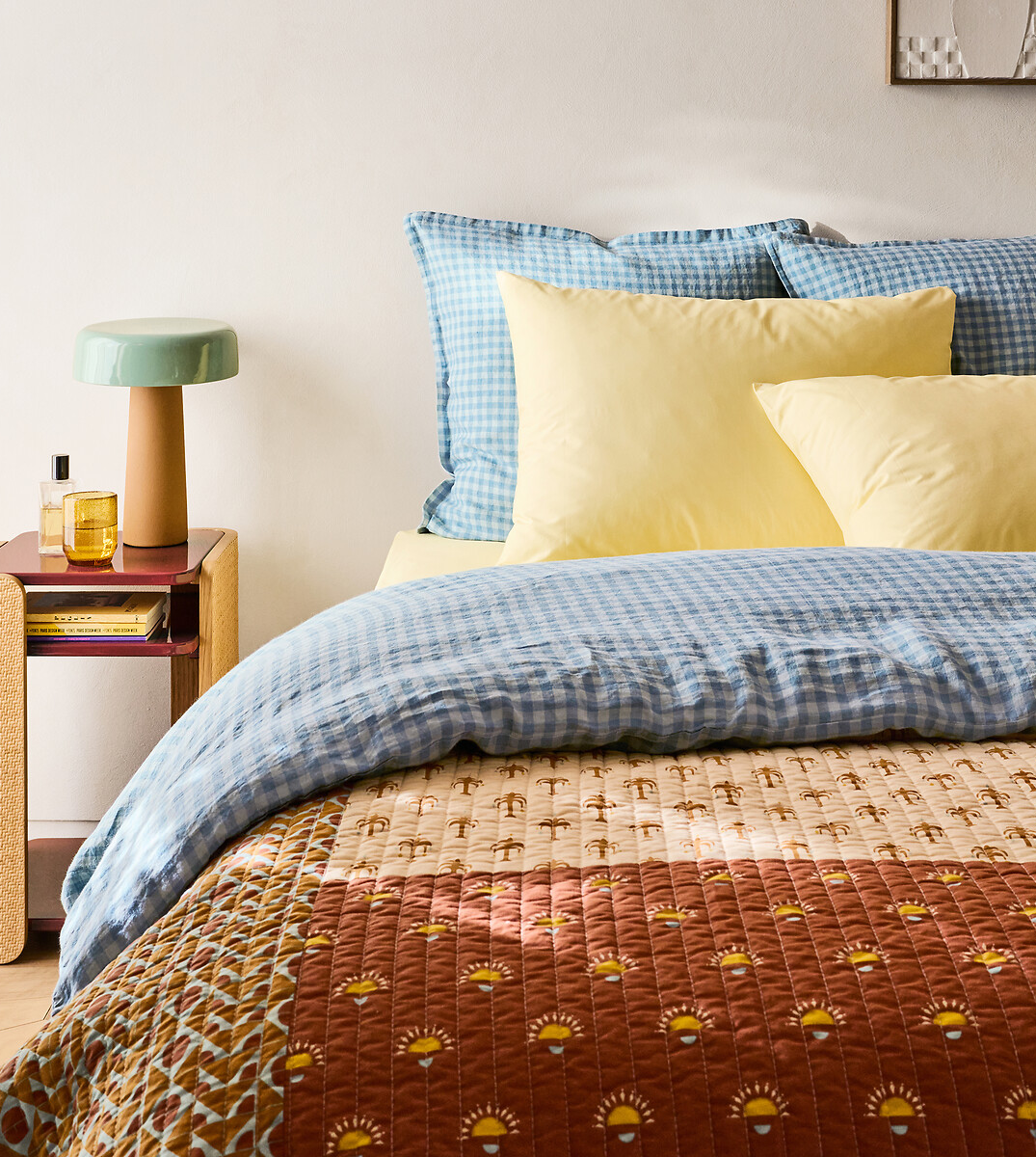 La Redoute Nizar Patchwork Print Washed Cotton Kantha Bedspread