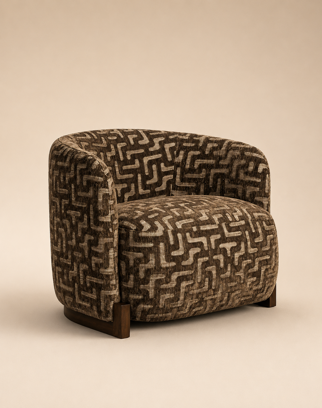 Hannah Lounge Chair - Brown Labyrinth
