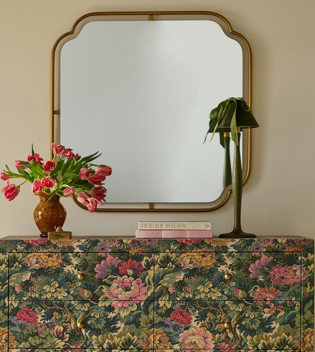 Anthropologie Perla Metal Bath Mirror