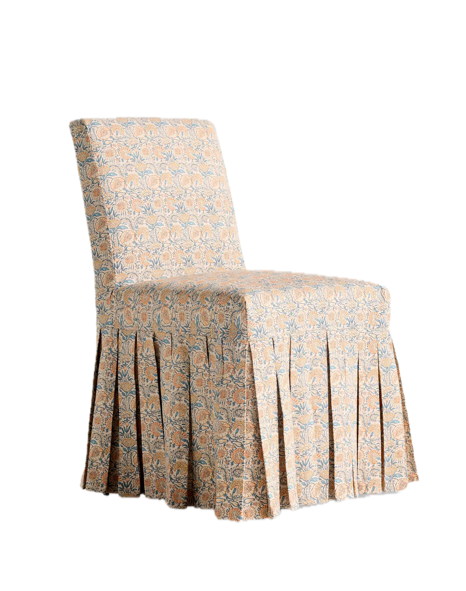 Anthropologie Layla Dining Chair and 
Layla Printed Ruffle Slipcover
