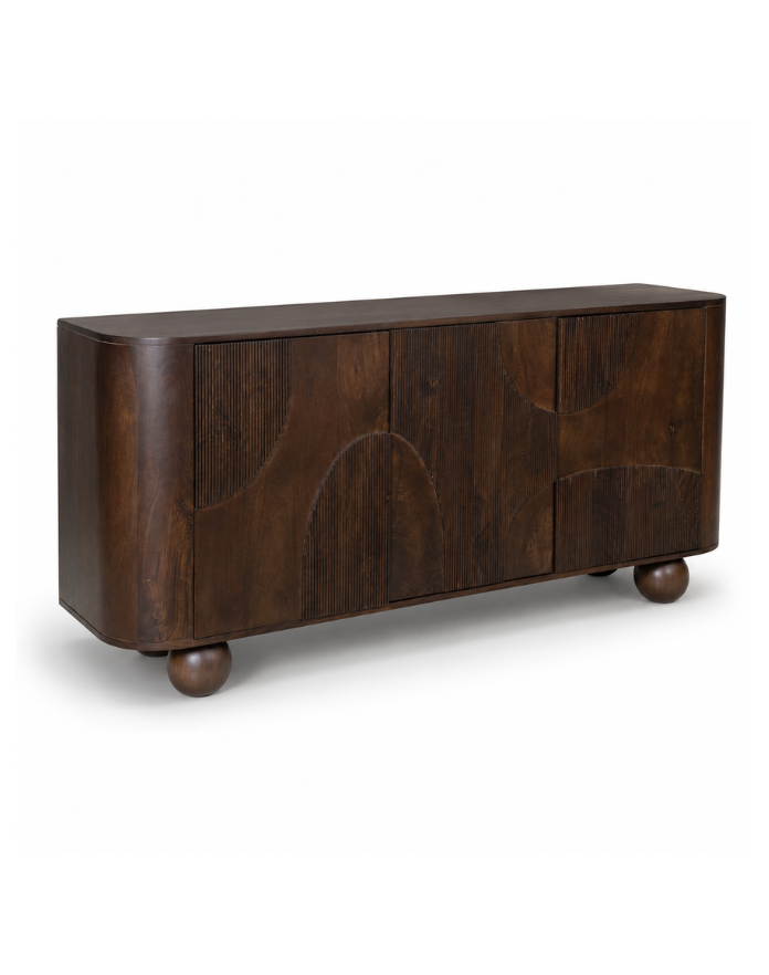 Large Walnut Sideboard with Ball Feet - Ivan