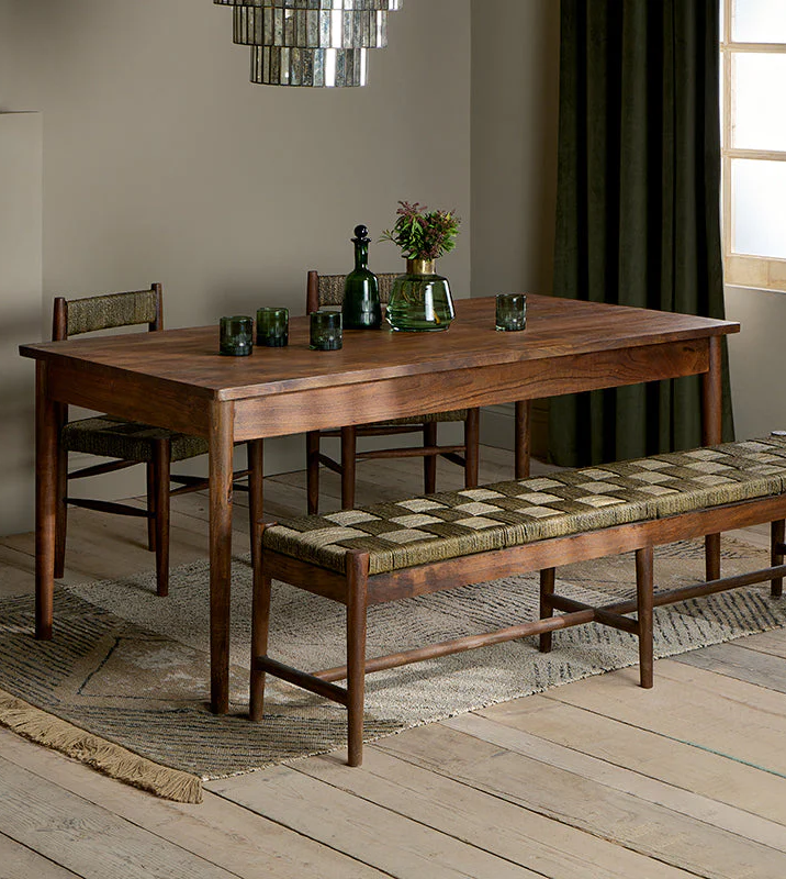 Anbu Acacia Dining Table Washed Walnut Small nkuku