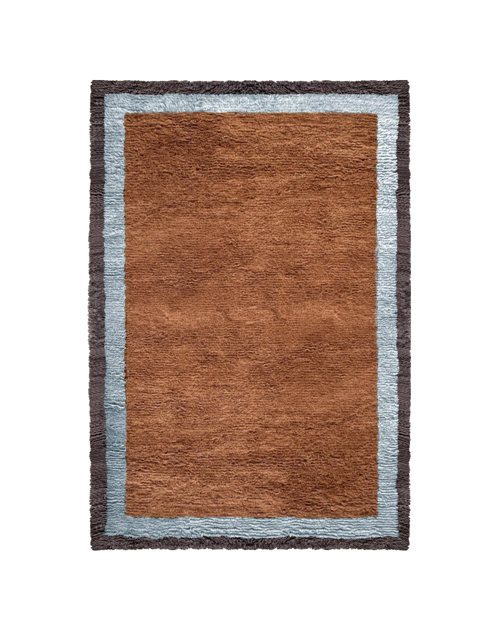 Layered Shaggy Edge Wool Rug